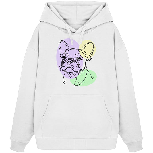 Line Art - Süße Französische Bulldogge - Organic Oversize Hoodie