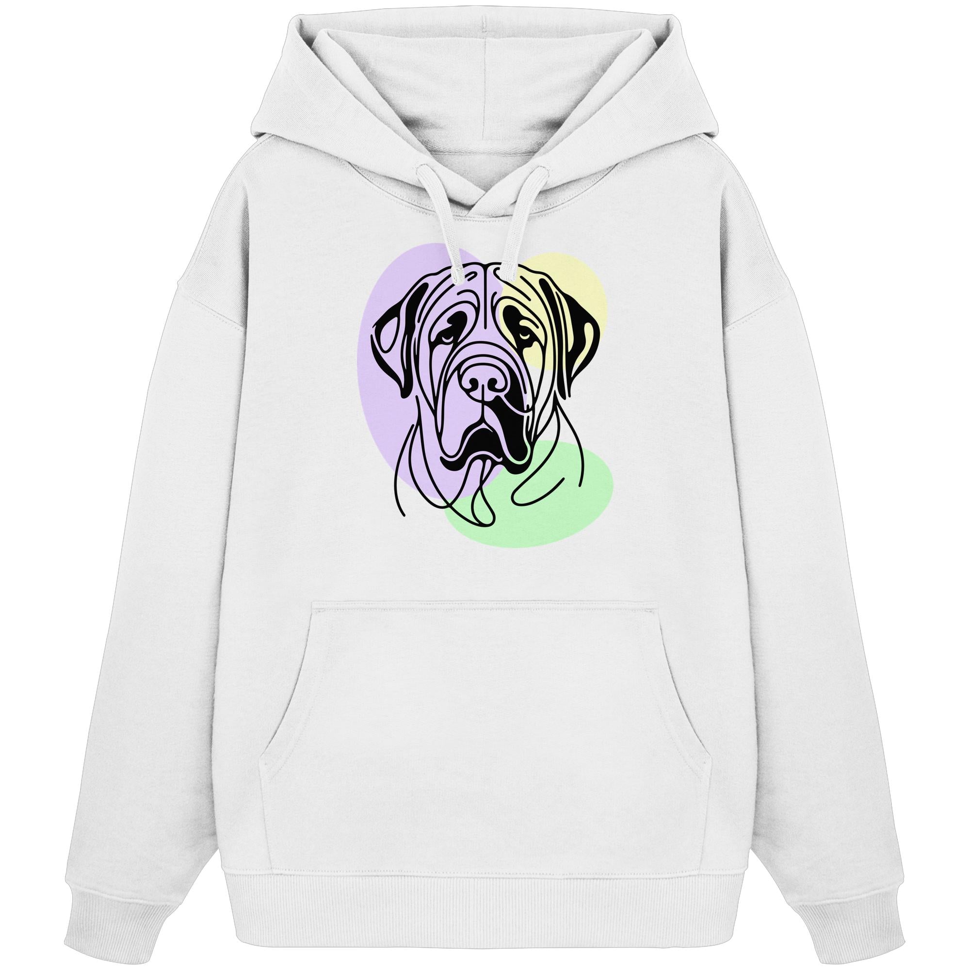 Line Art - Süßer Bullmastiff - Organic Oversize Hoodie