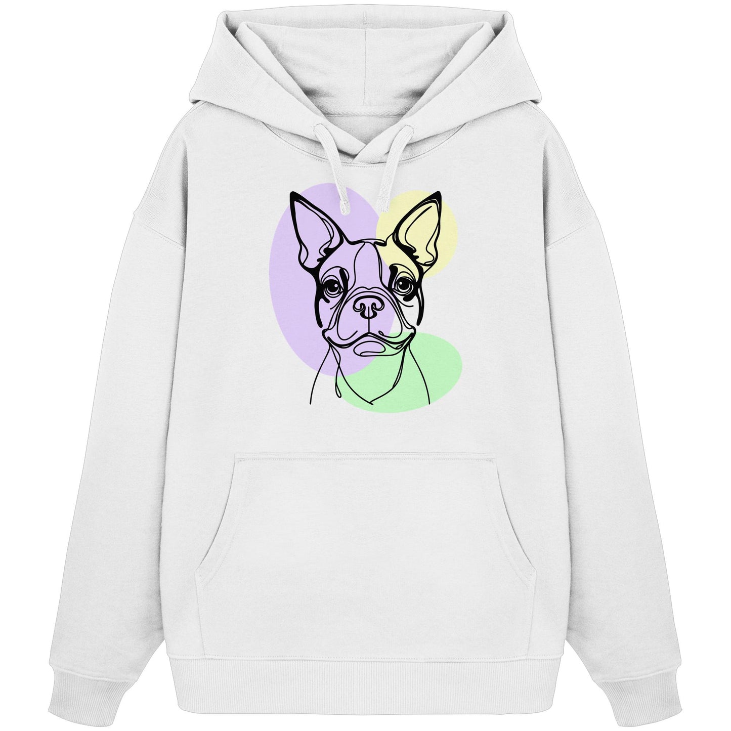 Line Art - Süßer Boston Terrier - Organic Oversize Hoodie