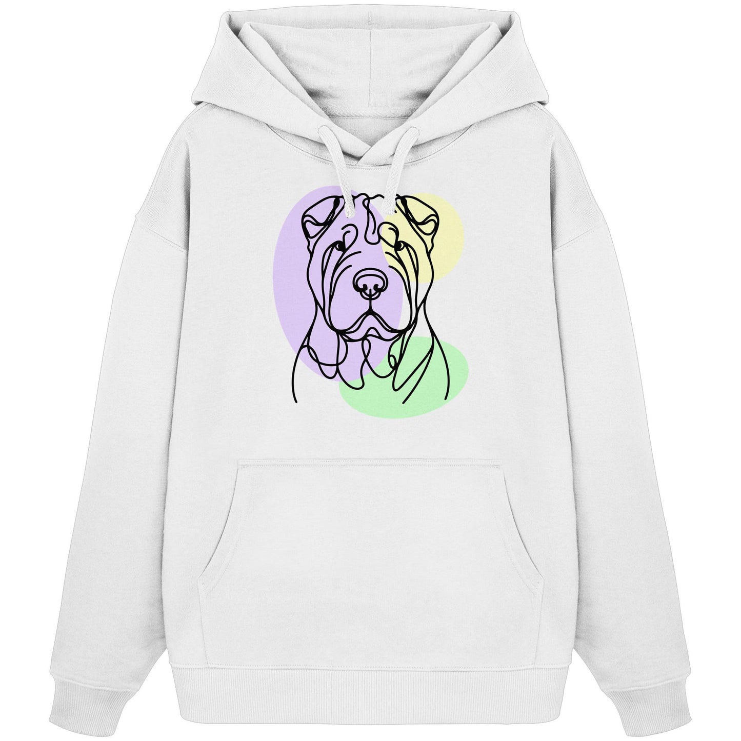 Line Art - Süßer Shar-Pei - Organic Oversize Hoodie