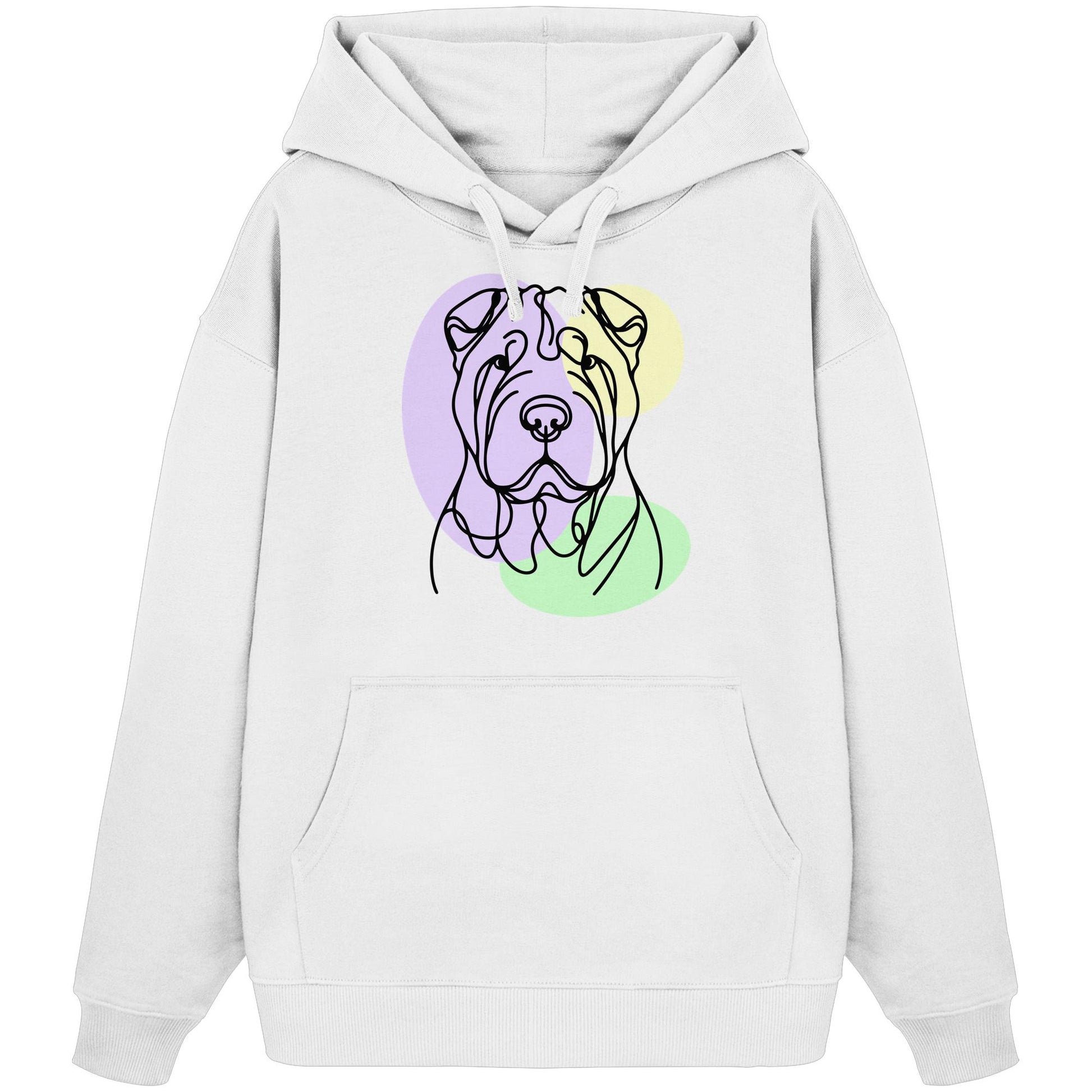 Line Art - Süßer Shar-Pei - Organic Oversize Hoodie