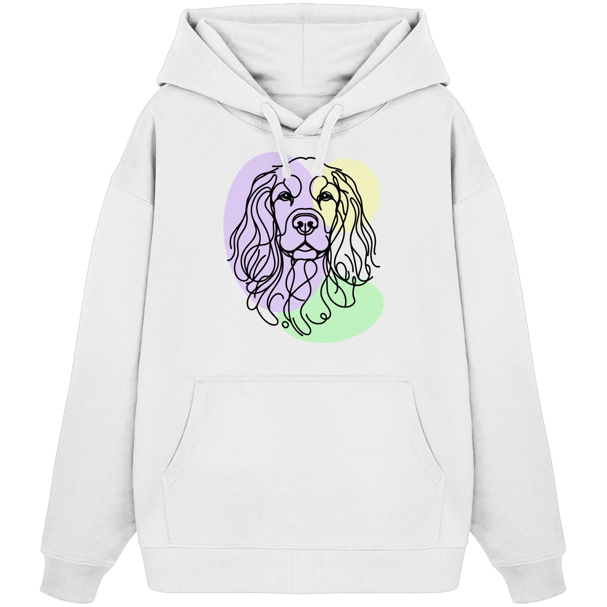 Line Art - Süßer Cocker Spaniel - Organic Oversize Hoodie