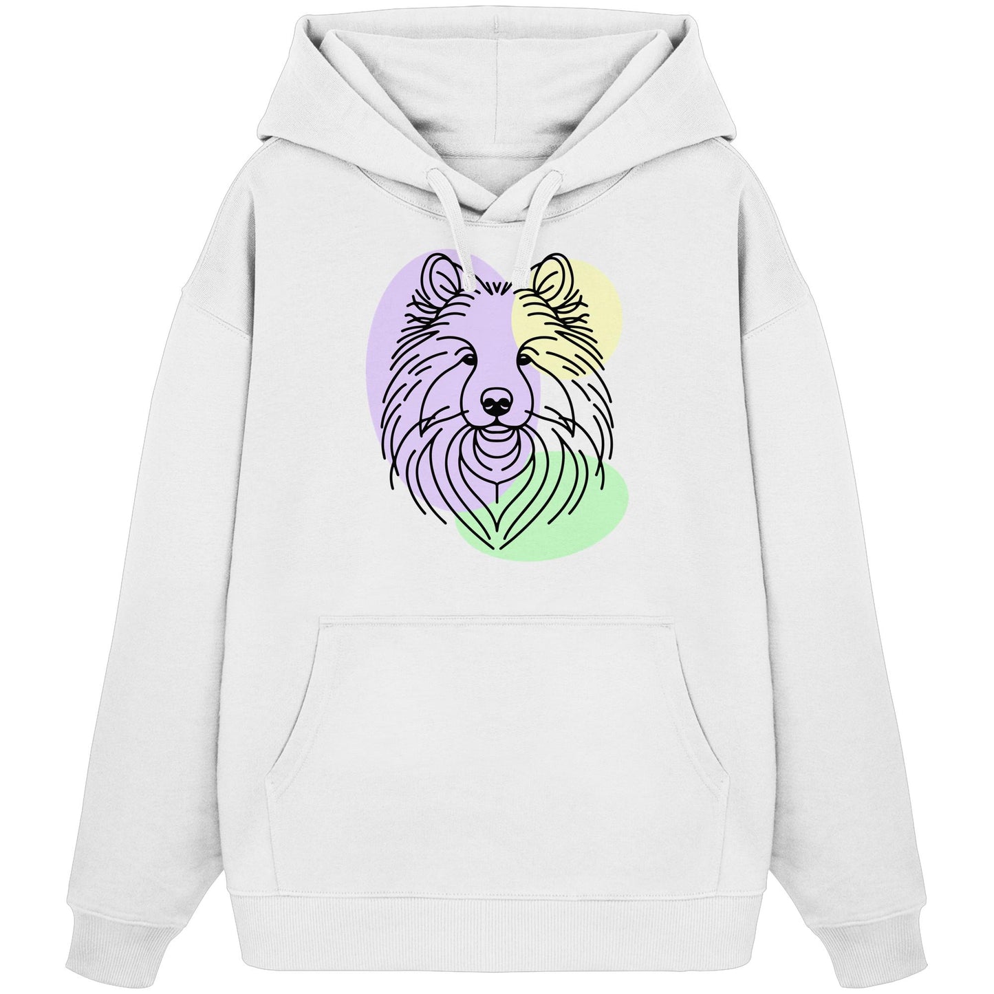 Line Art - Süßer Wolfsspitz - Organic Oversize Hoodie