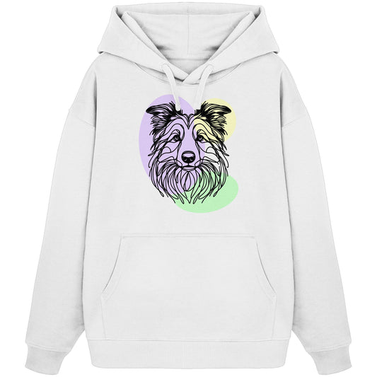 Line Art - Süßer Border Collie - Organic Oversize Hoodie