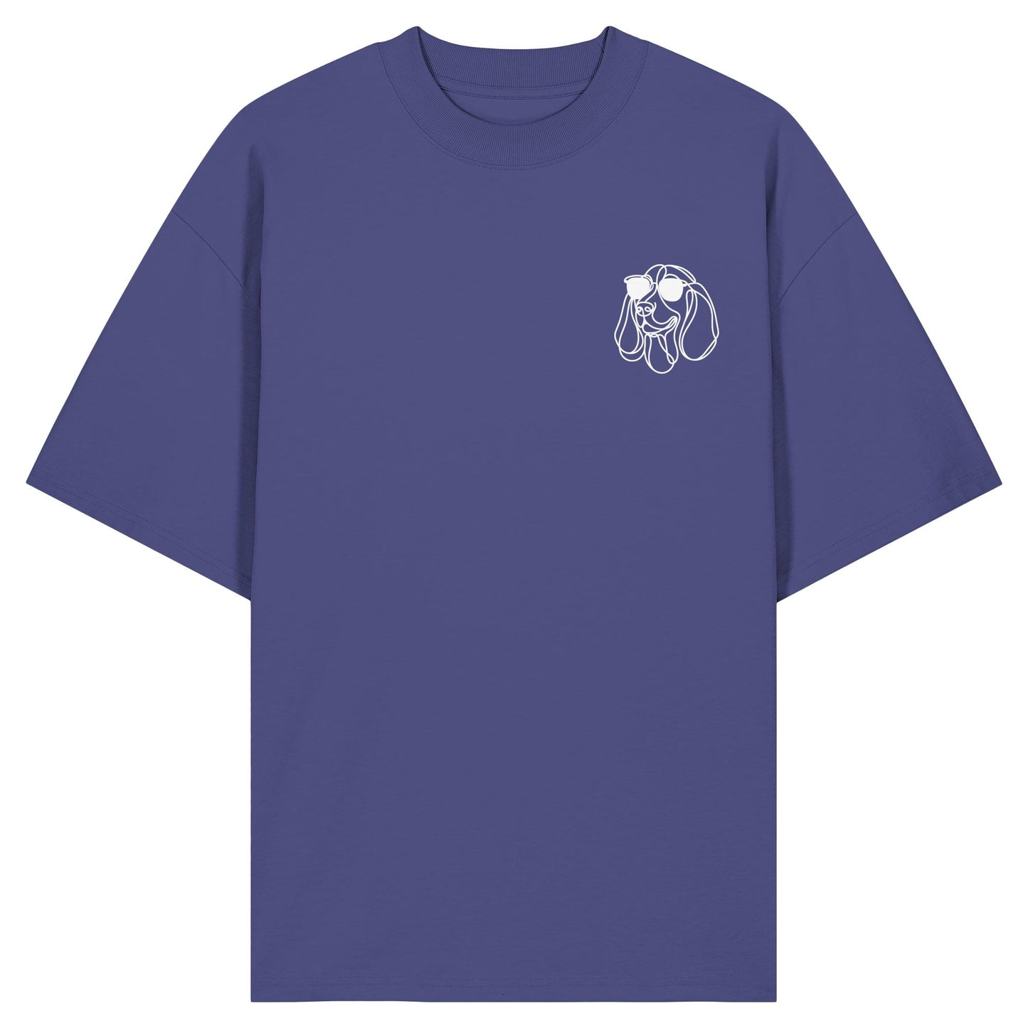 Line Art - Cooler Basset Hound - Organic Oversize Shirt