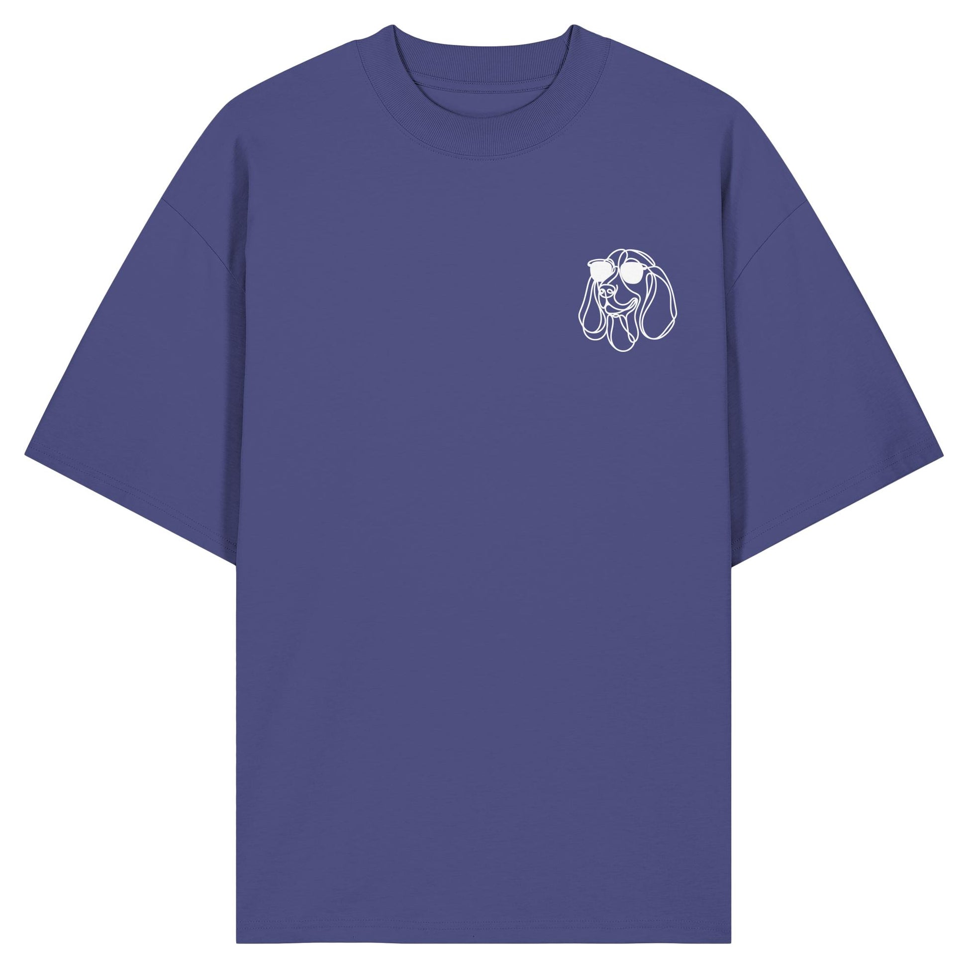 Line Art - Cooler Basset Hound - Organic Oversize Shirt