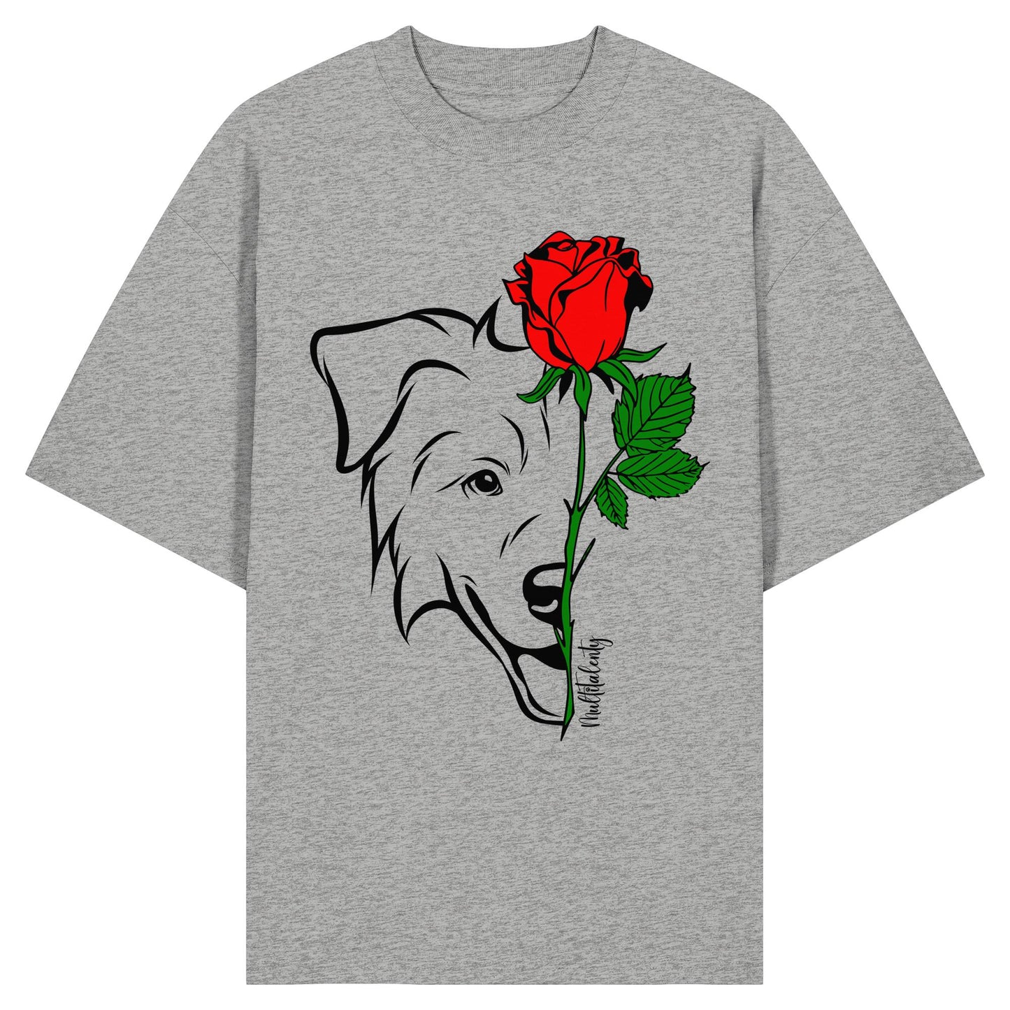 Tattoo Rose - Australian Shepherd - Organic Oversize Shirt