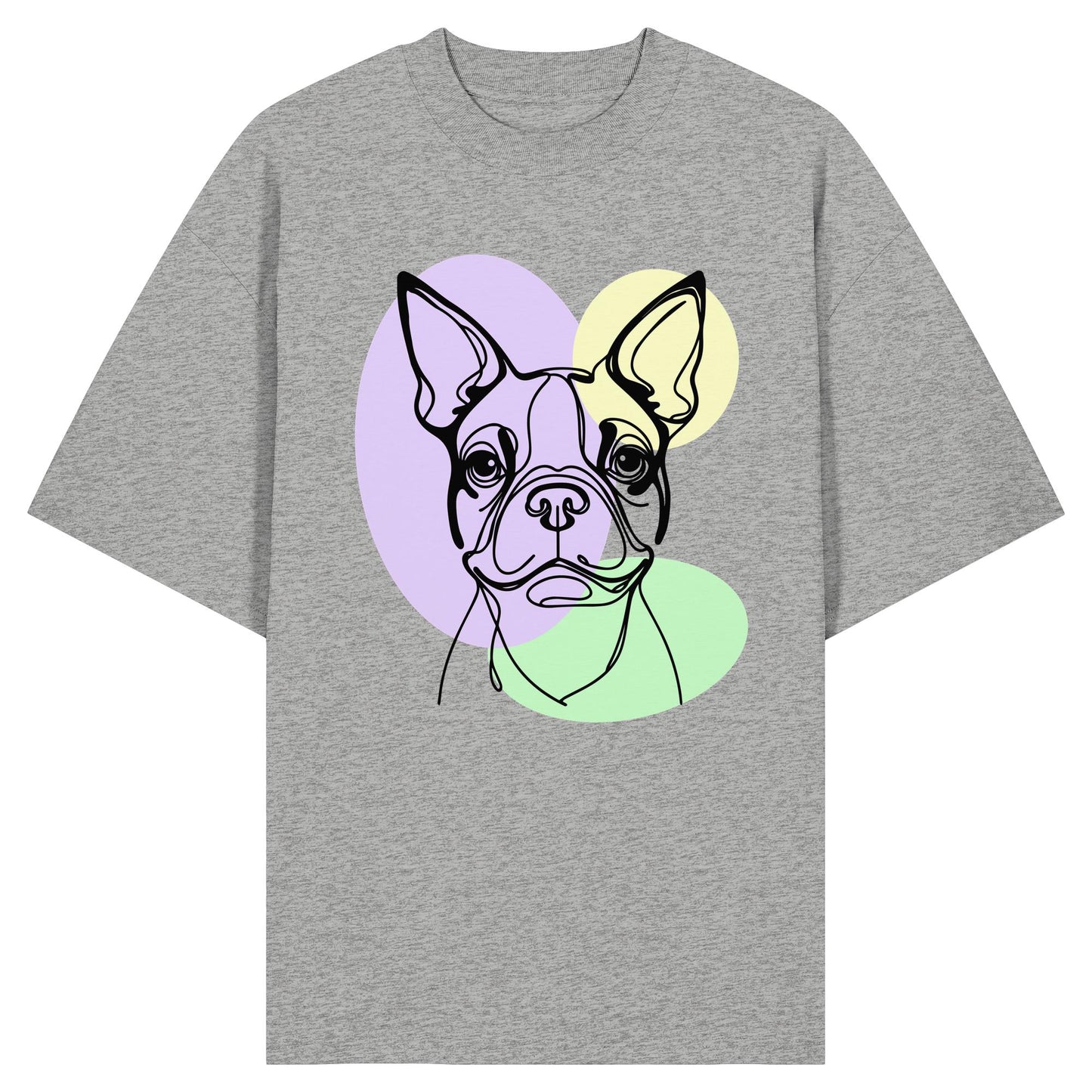 Line Art - Süßer Boston Terrier - Organic Oversize Shirt