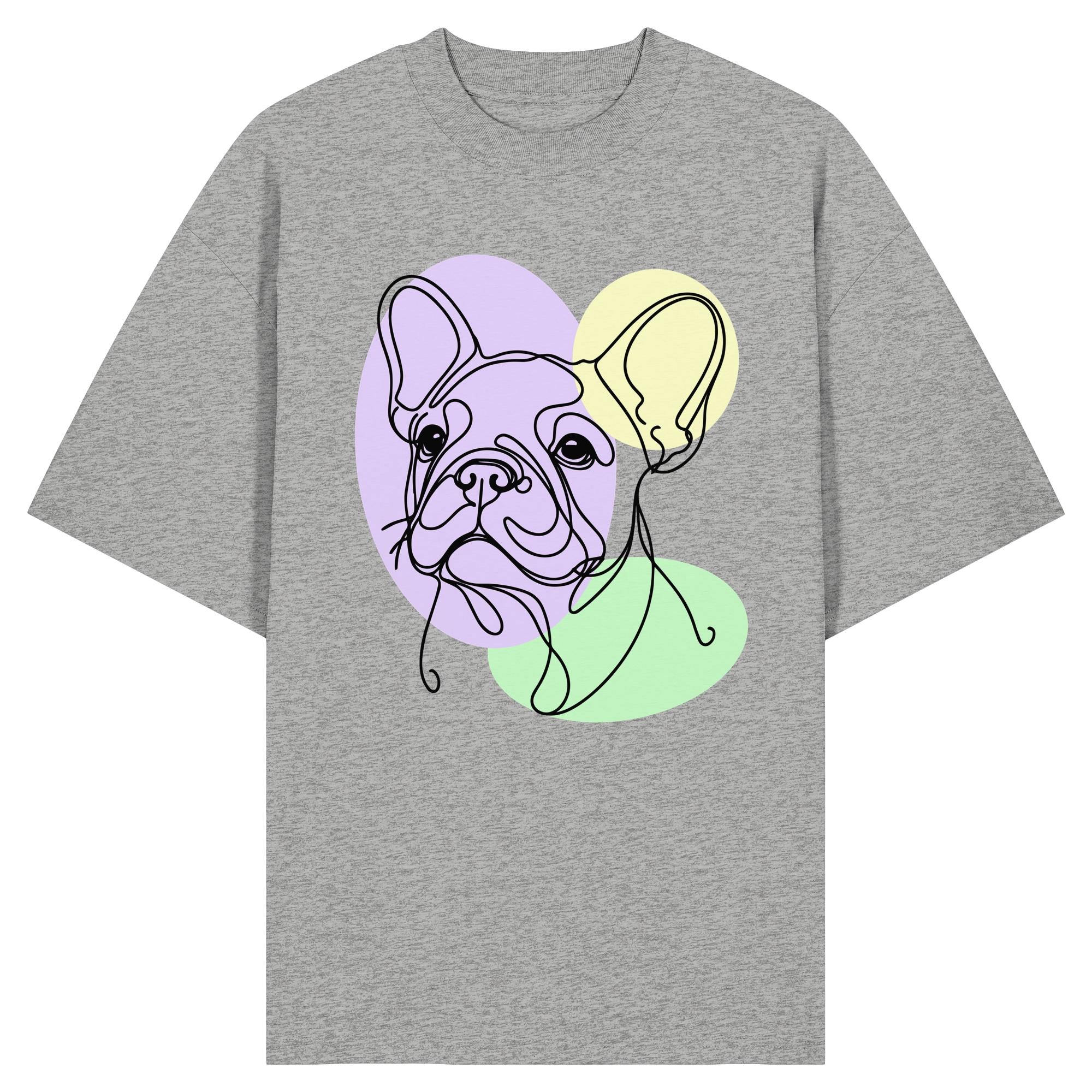 Line Art - Süße Französische Bulldogge - Organic Oversize Shirt