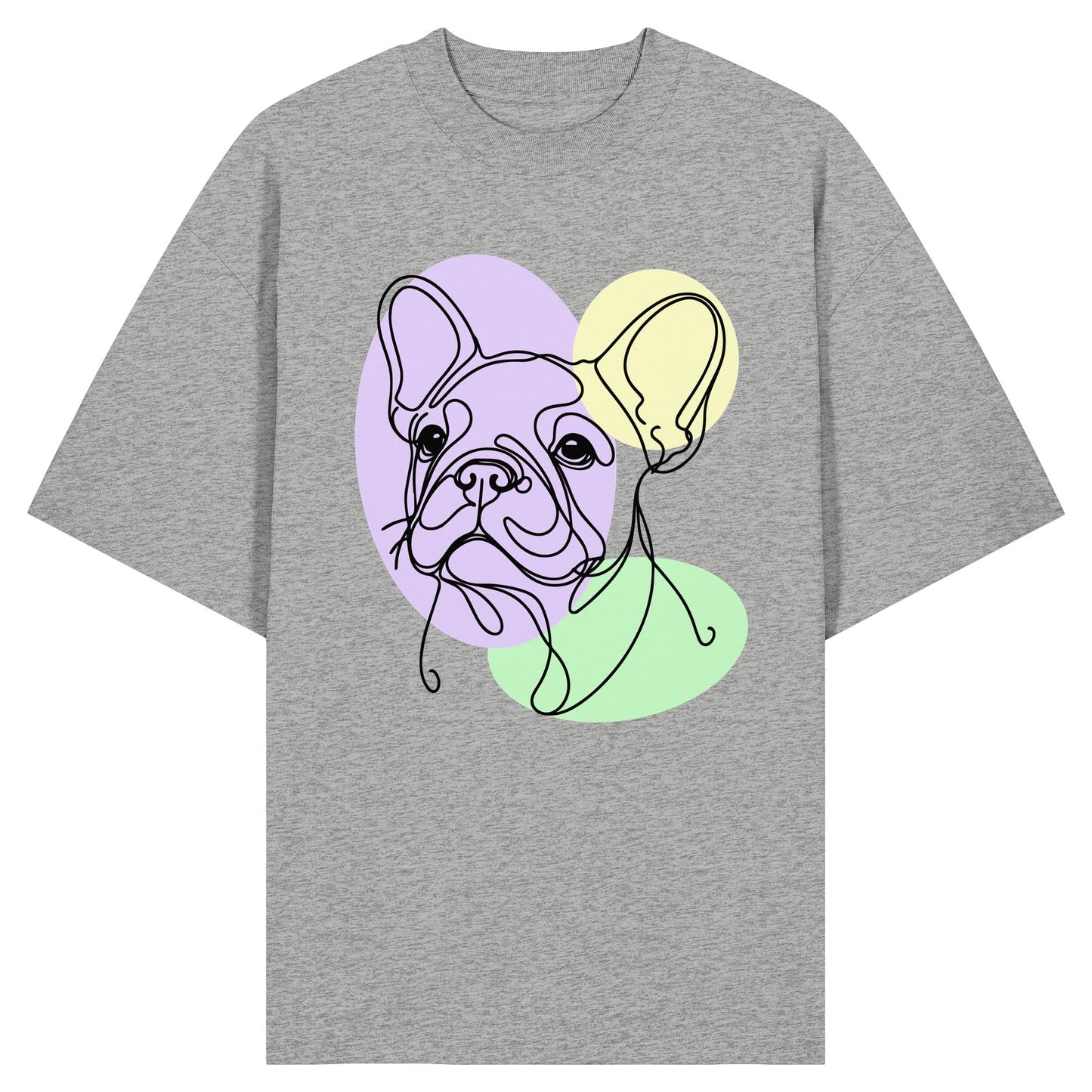 Line Art - Süße Französische Bulldogge - Organic Oversize Shirt