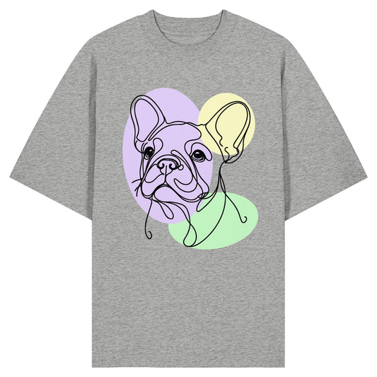 Line Art - Süße Französische Bulldogge - Organic Oversize Shirt