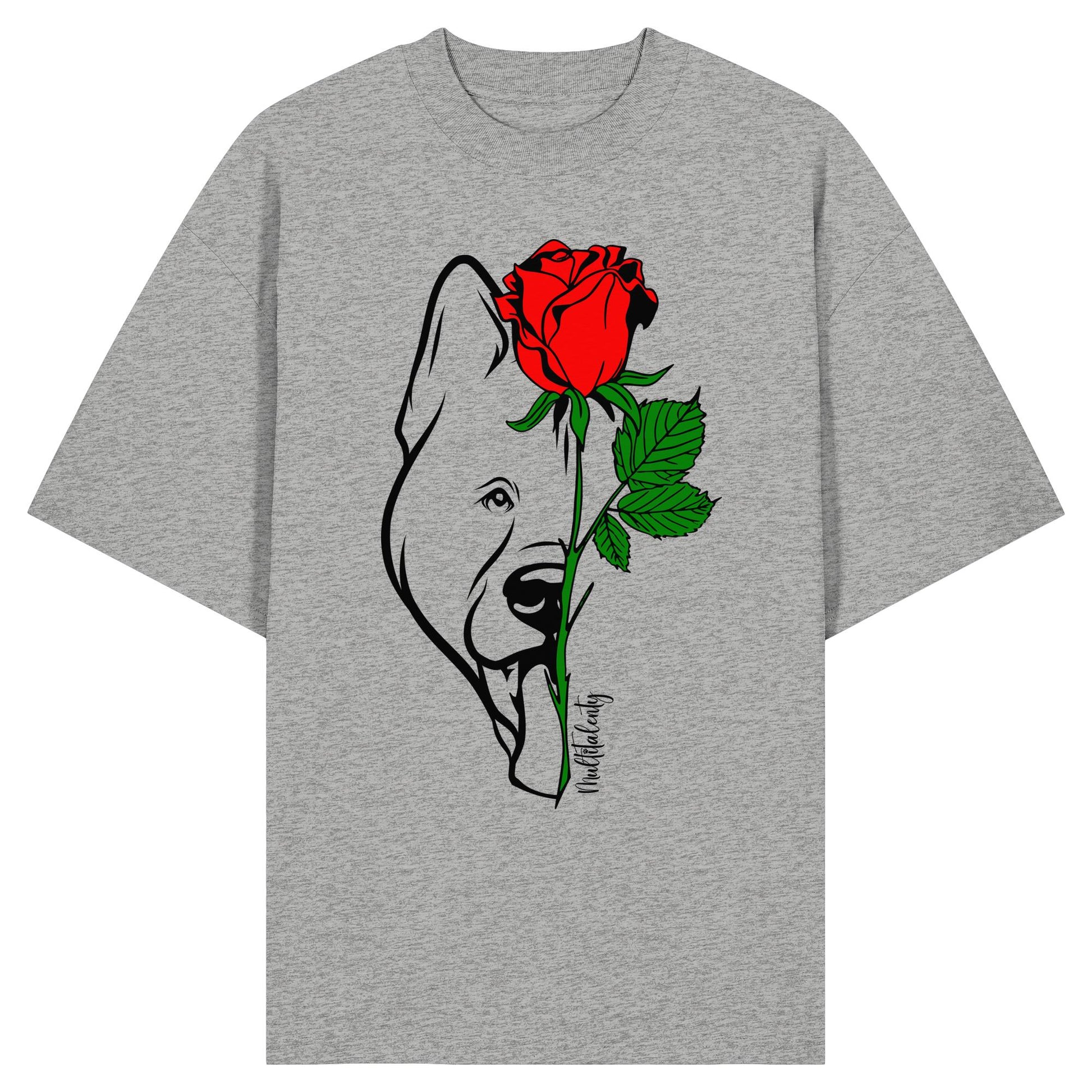 Tattoo Rose - American Akita - Organic Oversize Shirt