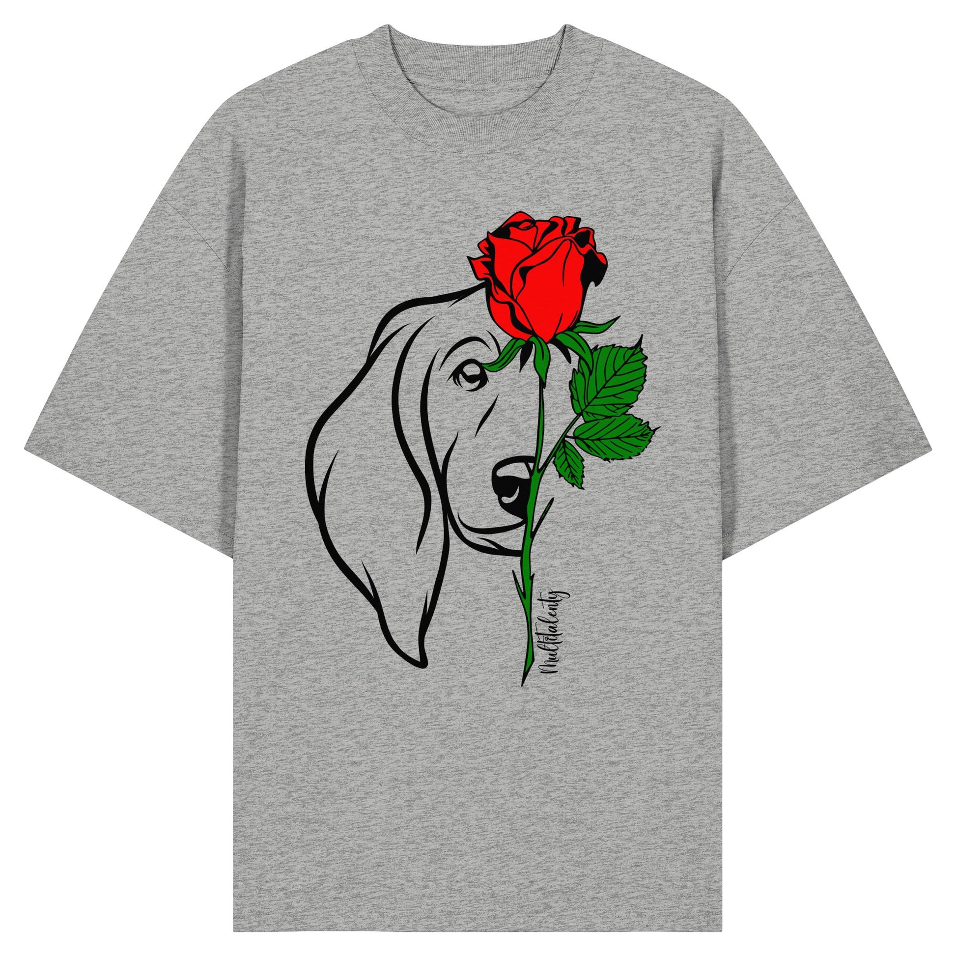 Tattoo Rose - Dackel (Langhaar) - Organic Oversize Shirt