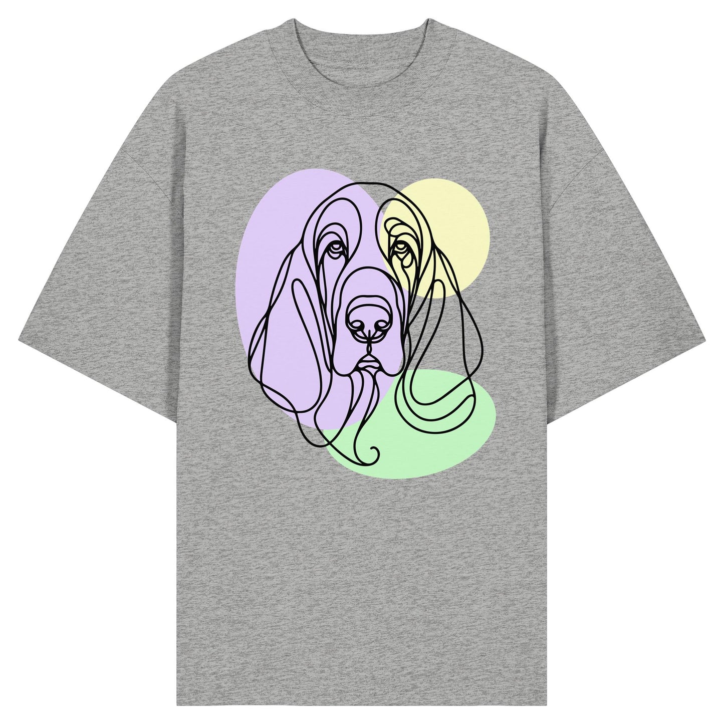 Line Art - Süßer Basset Hound - Organic Oversize Shirt