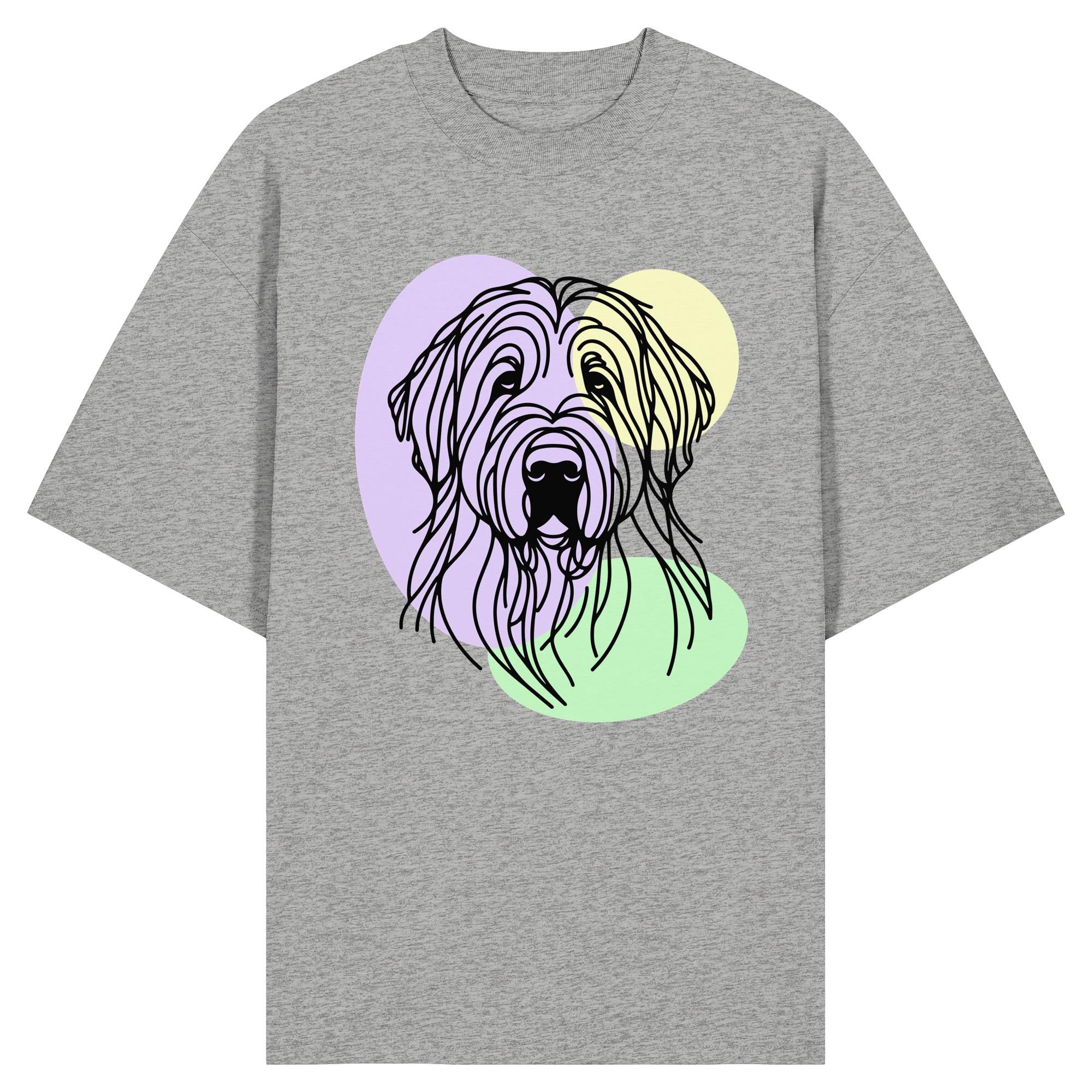 Line Art - Süßer Briard - Organic Oversize Shirt