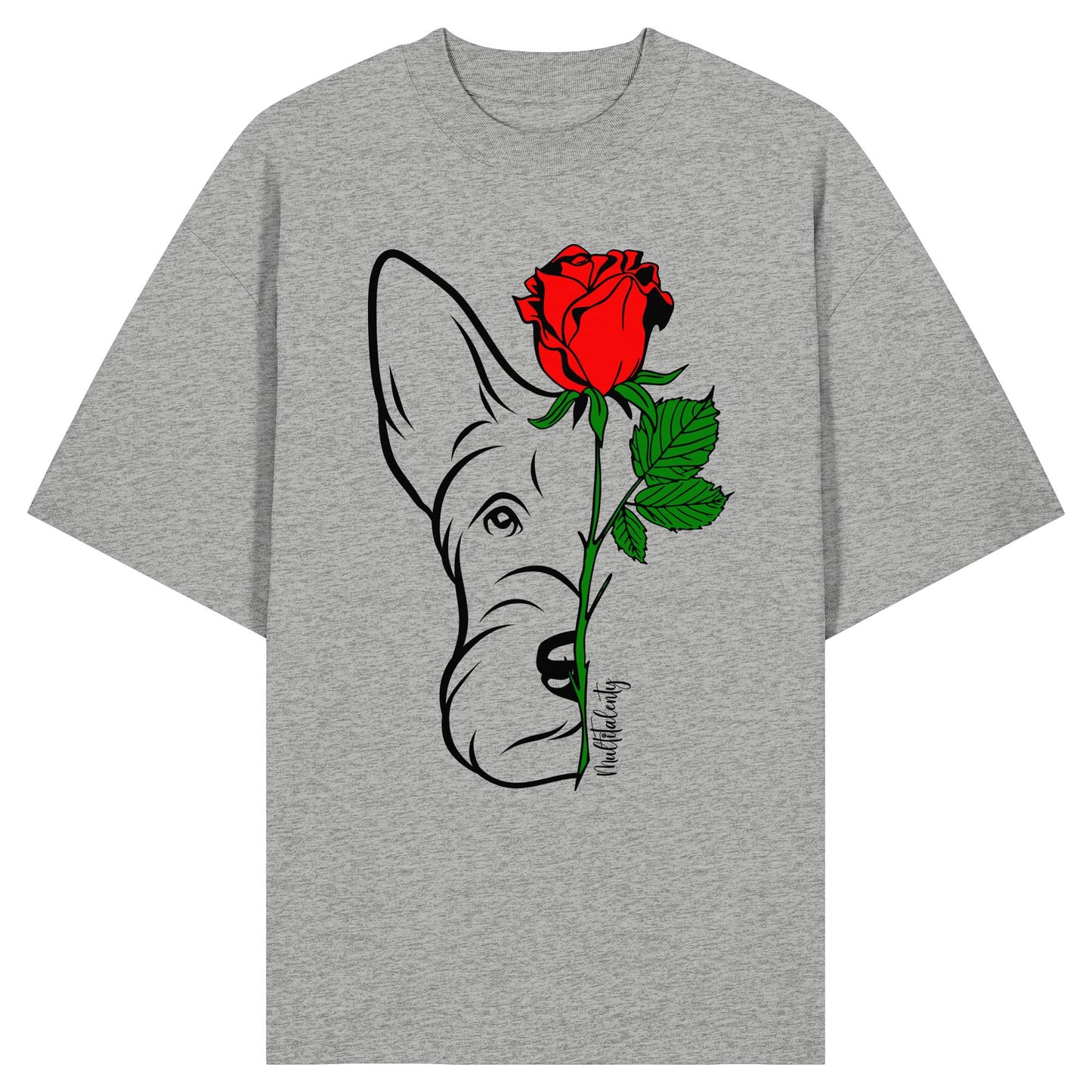 Tattoo Rose - Scottish Terrier - Organic Oversize Shirt