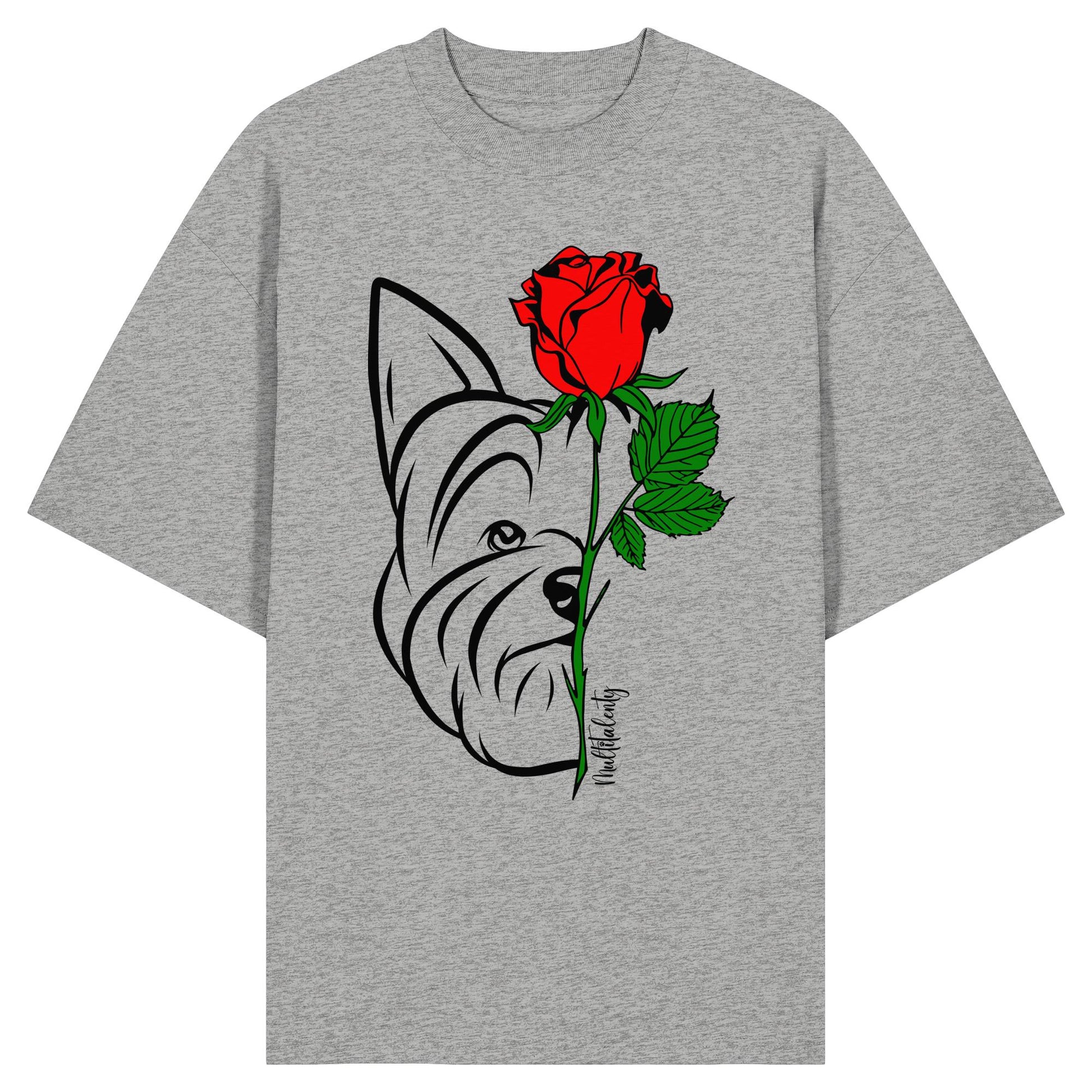 Tattoo Rose - Yorkshire Terrier - Organic Oversize Shirt