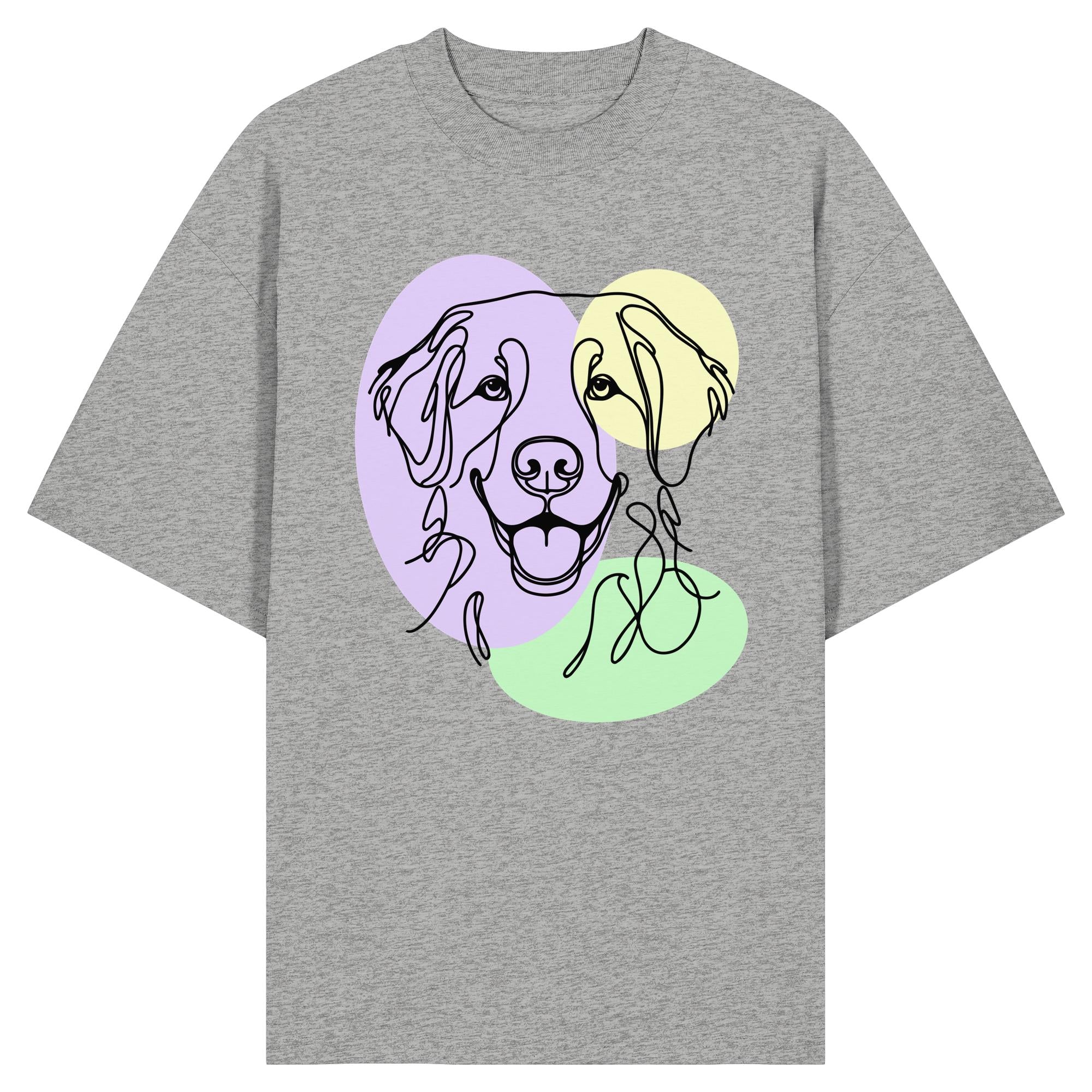 Line Art - Süßer Golden Retriever - Organic Oversize Shirt