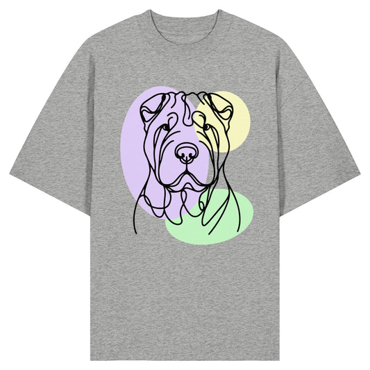 Line Art - Süßer Shar-Pei - Organic Oversize Shirt