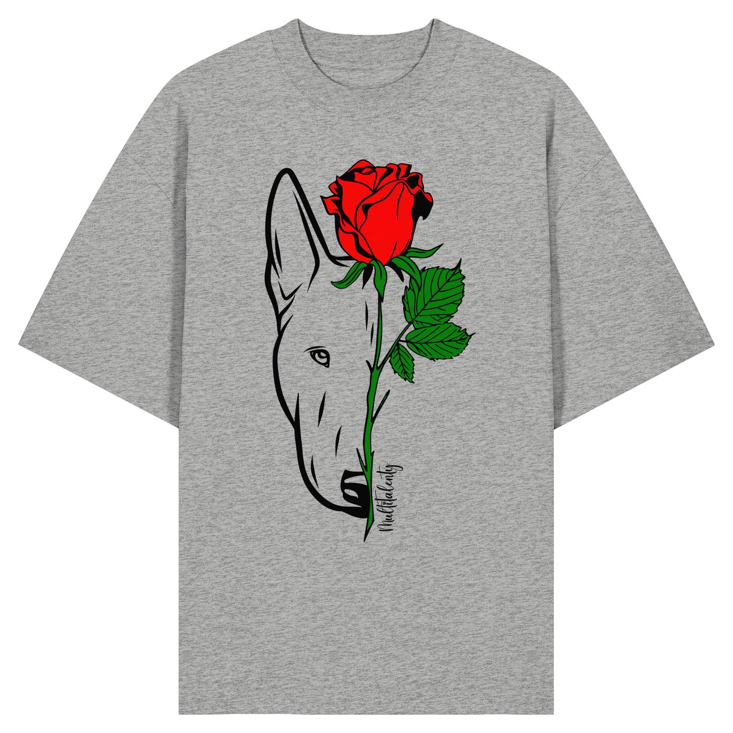 Tattoo Rose - Bullterrier - Organic Oversize Shirt