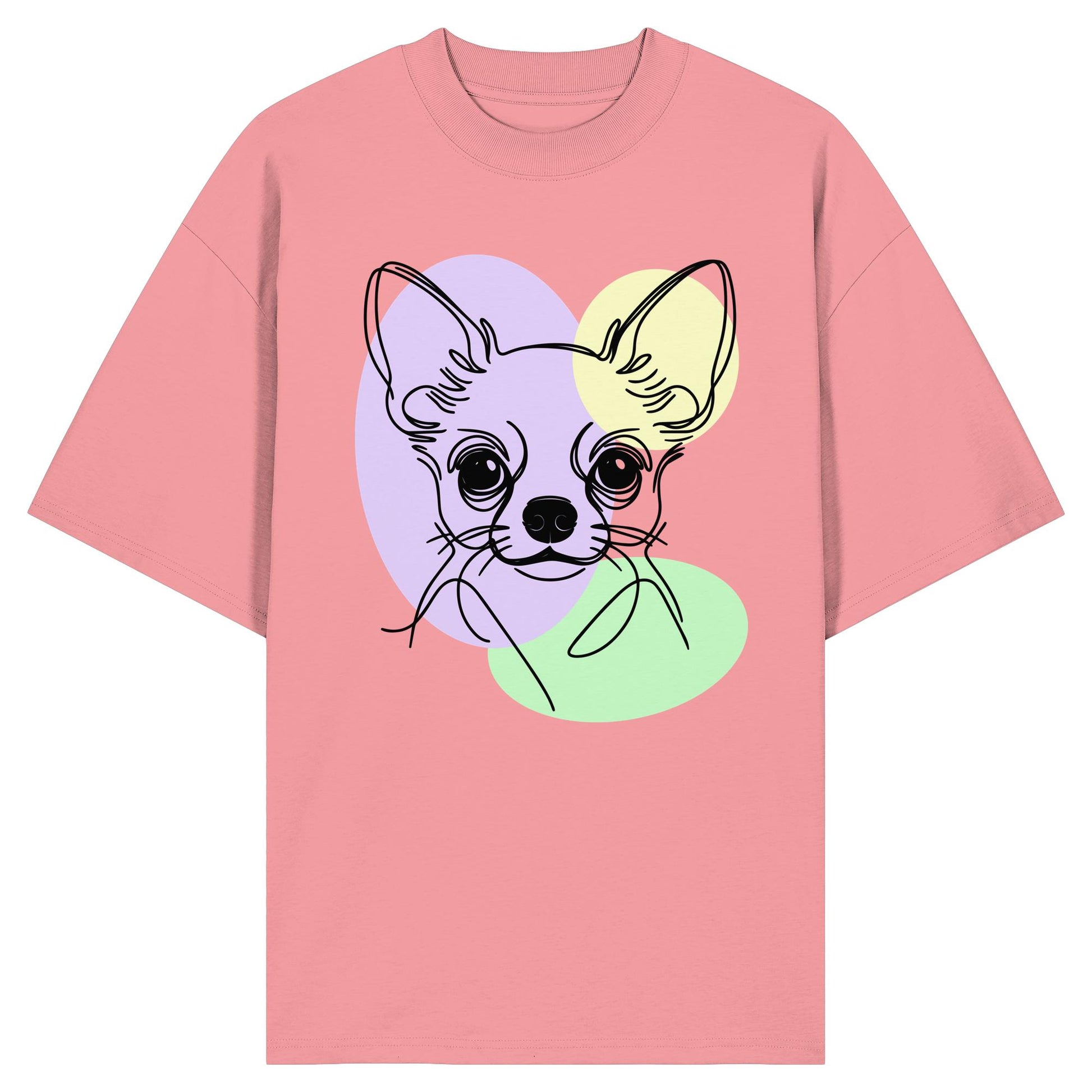 Line Art - Süßer Chihuahua (Kurzhaar) - Organic Oversize Shirt