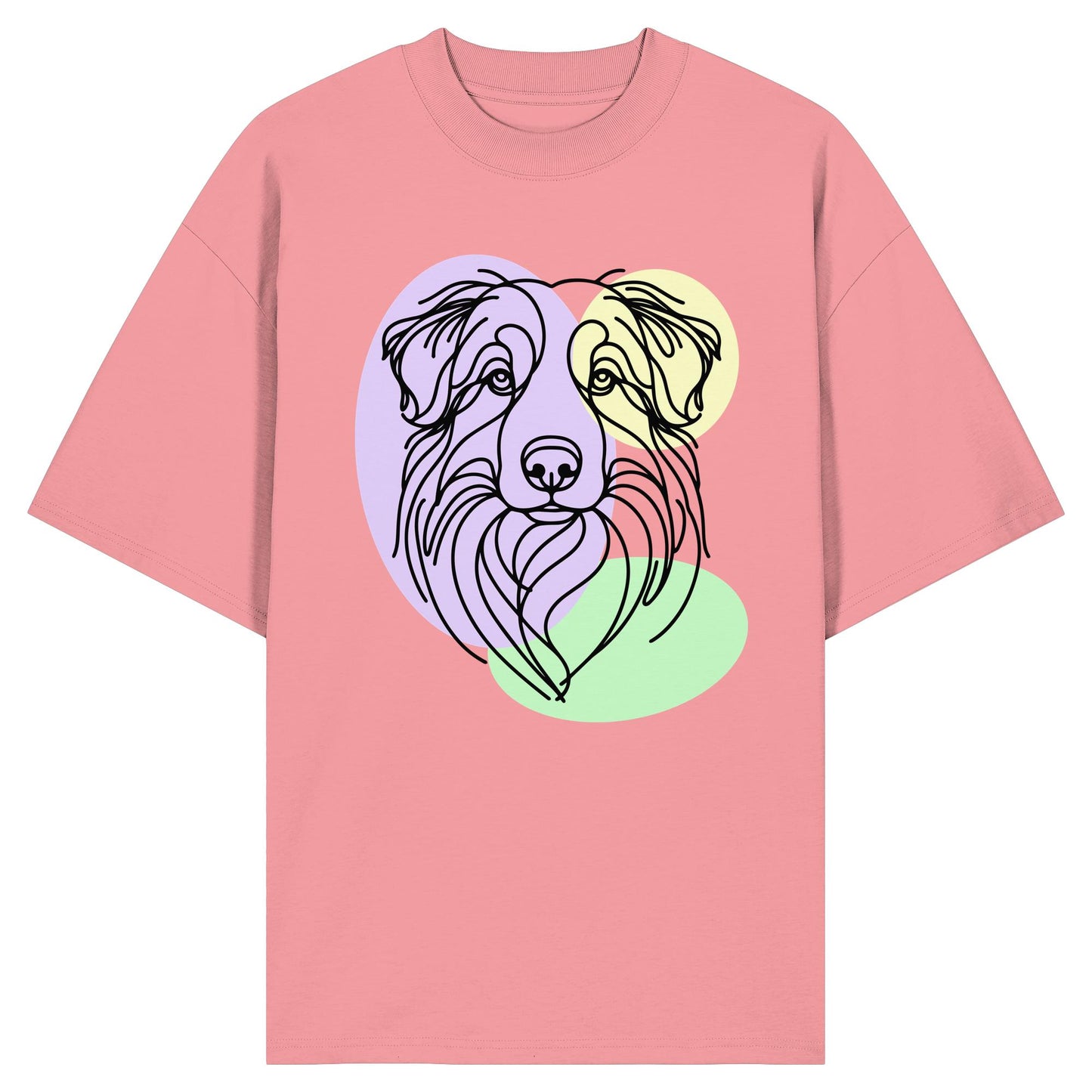 Line Art - Süßer Australian Shepherd - Organic Oversize Shirt