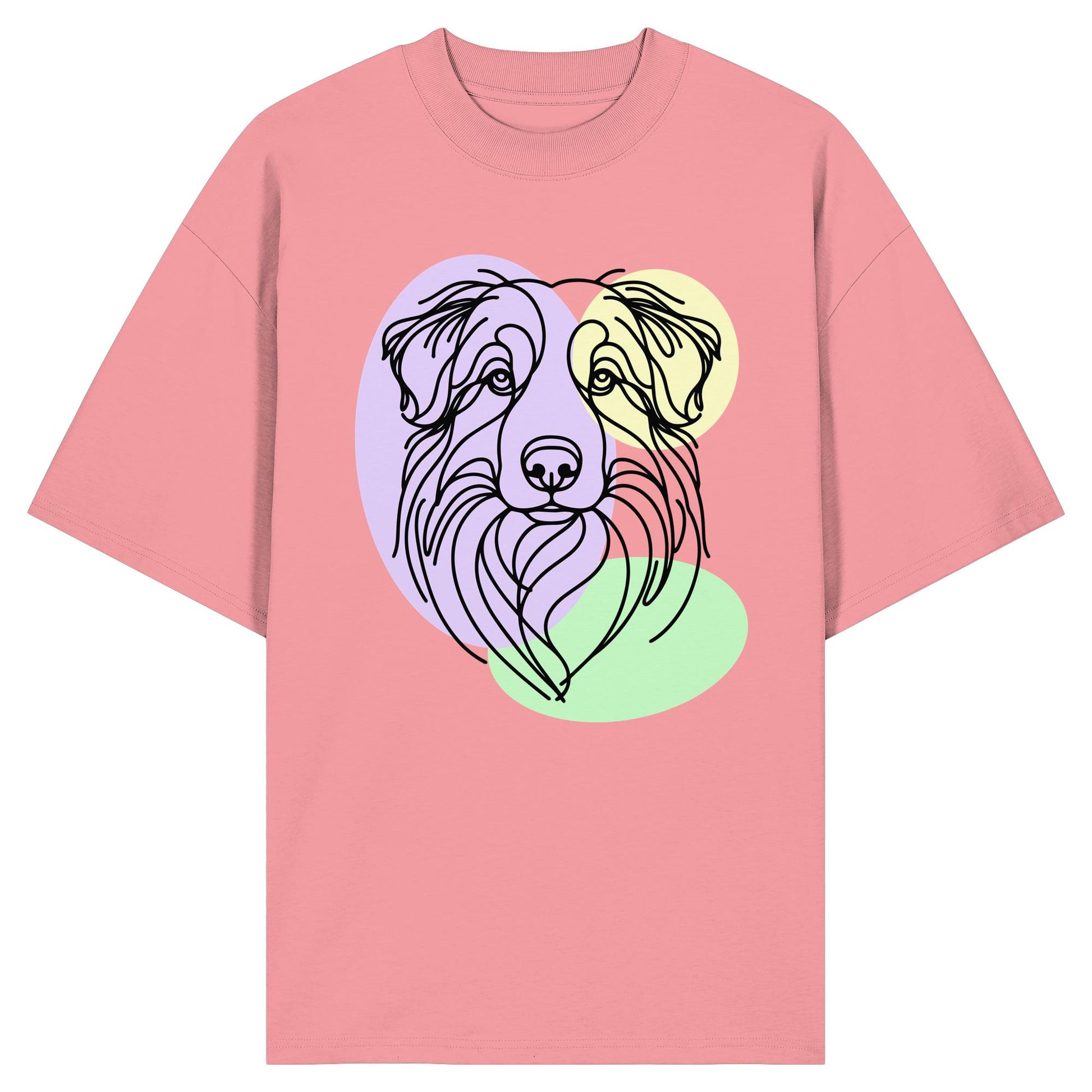 Line Art - Süßer Australian Shepherd - Organic Oversize Shirt