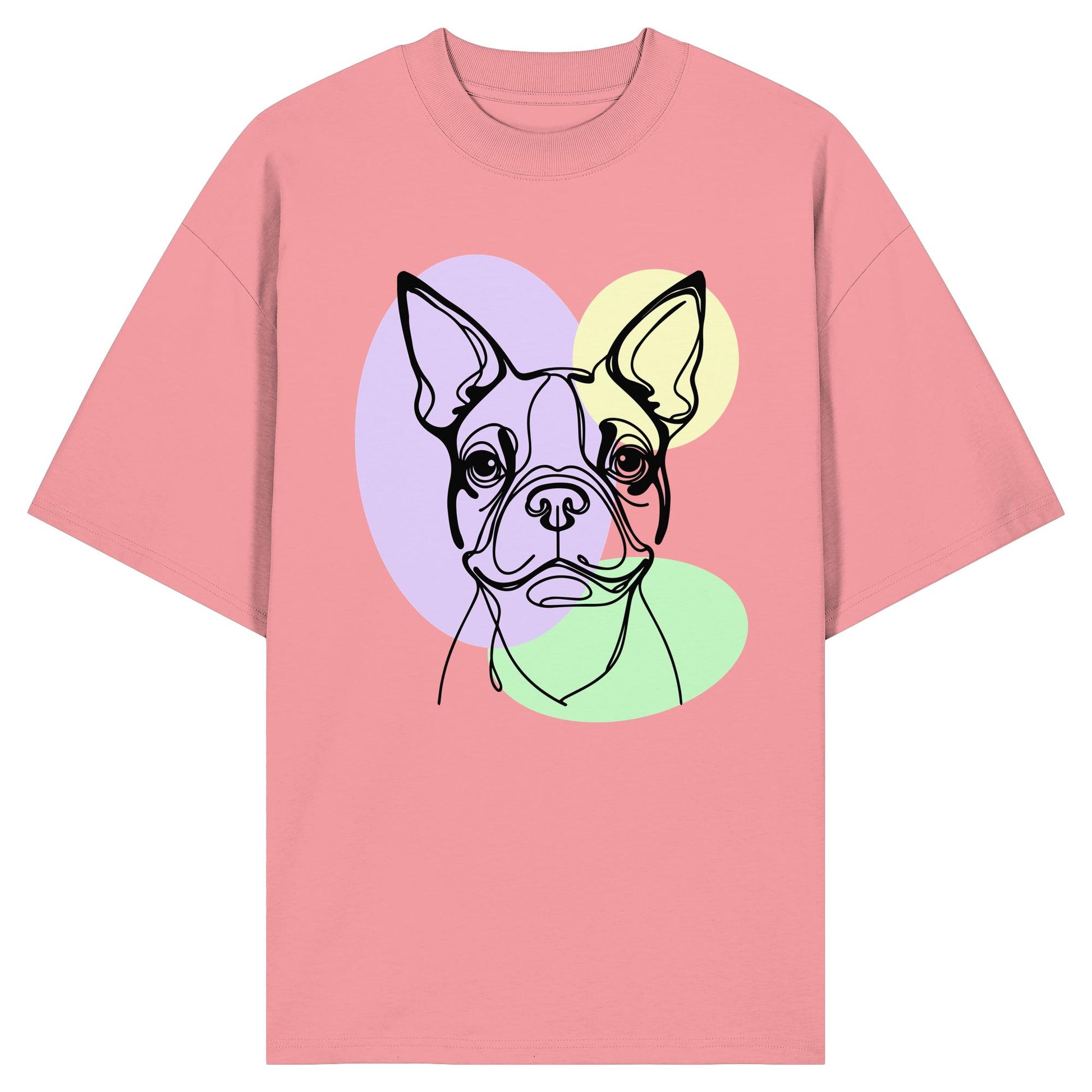 Line Art - Süßer Boston Terrier - Organic Oversize Shirt