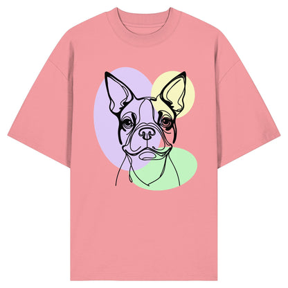 Line Art - Süßer Boston Terrier - Organic Oversize Shirt