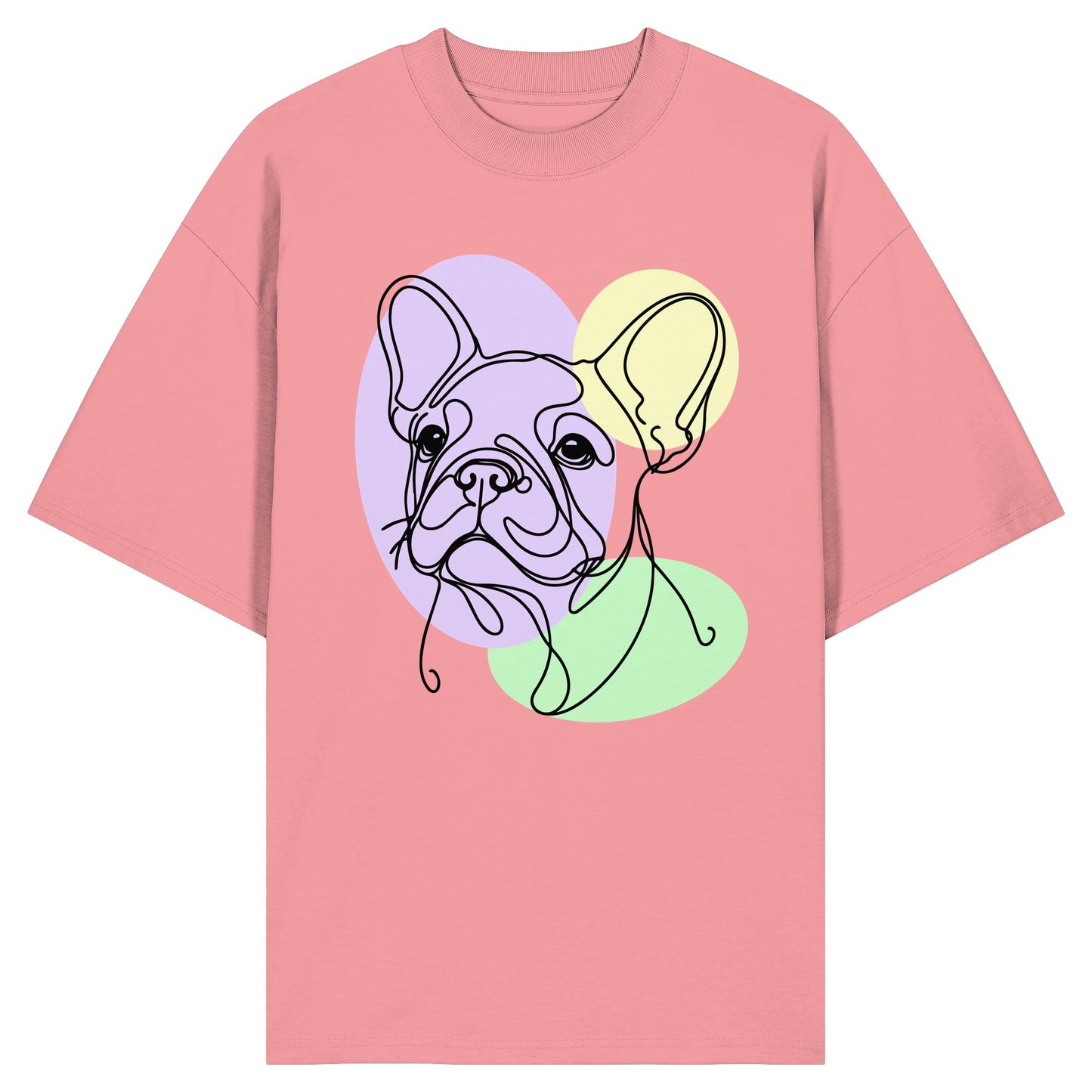 Line Art - Süße Französische Bulldogge - Organic Oversize Shirt