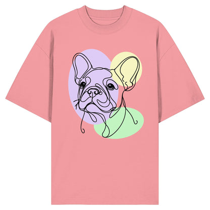 Line Art - Süße Französische Bulldogge - Organic Oversize Shirt
