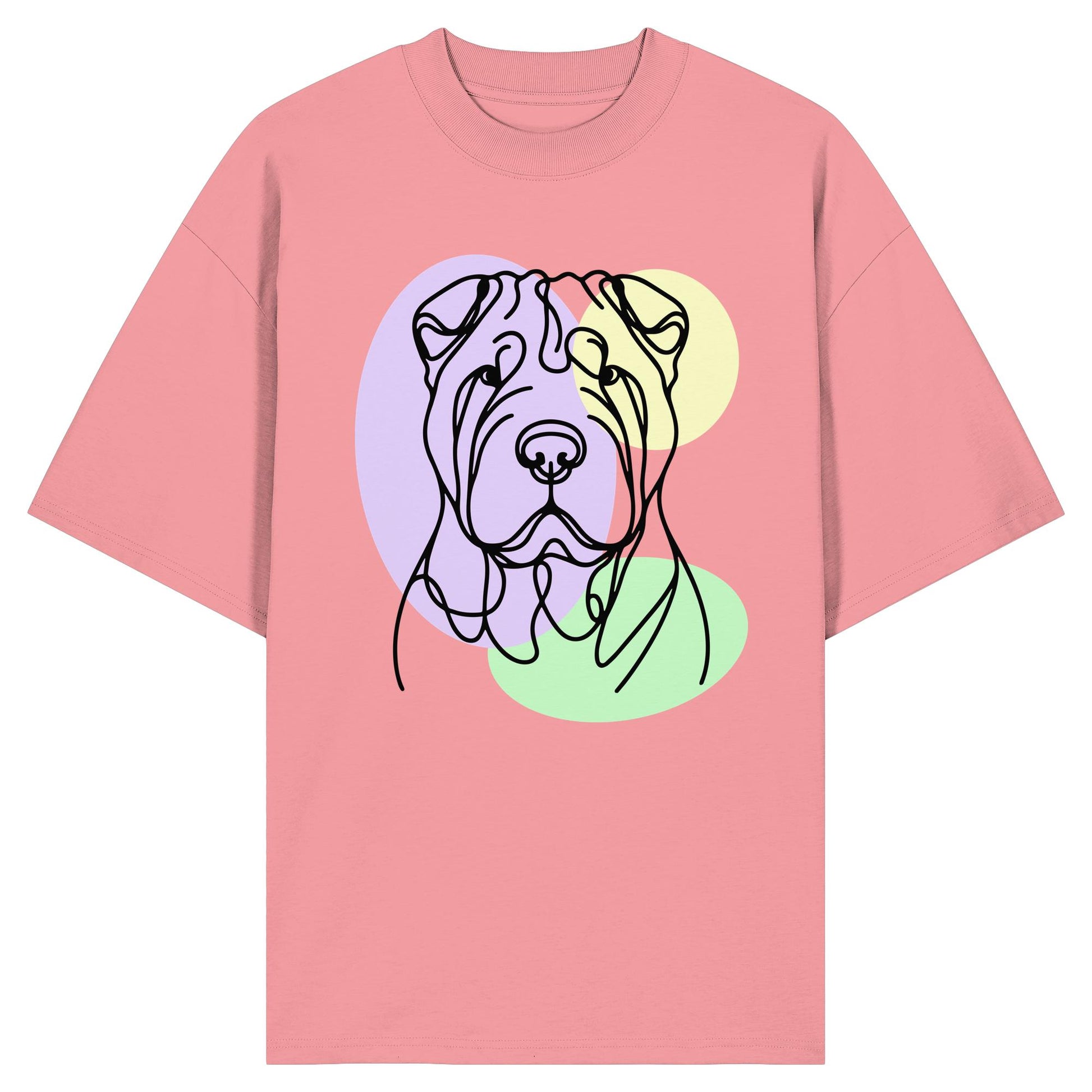 Line Art - Süßer Shar-Pei - Organic Oversize Shirt