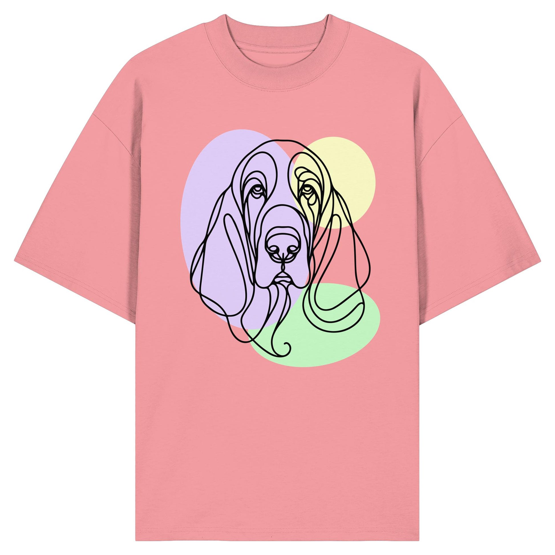 Line Art - Süßer Basset Hound - Organic Oversize Shirt