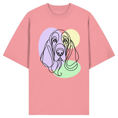 Line Art - Süßer Basset Hound - Organic Oversize Shirt