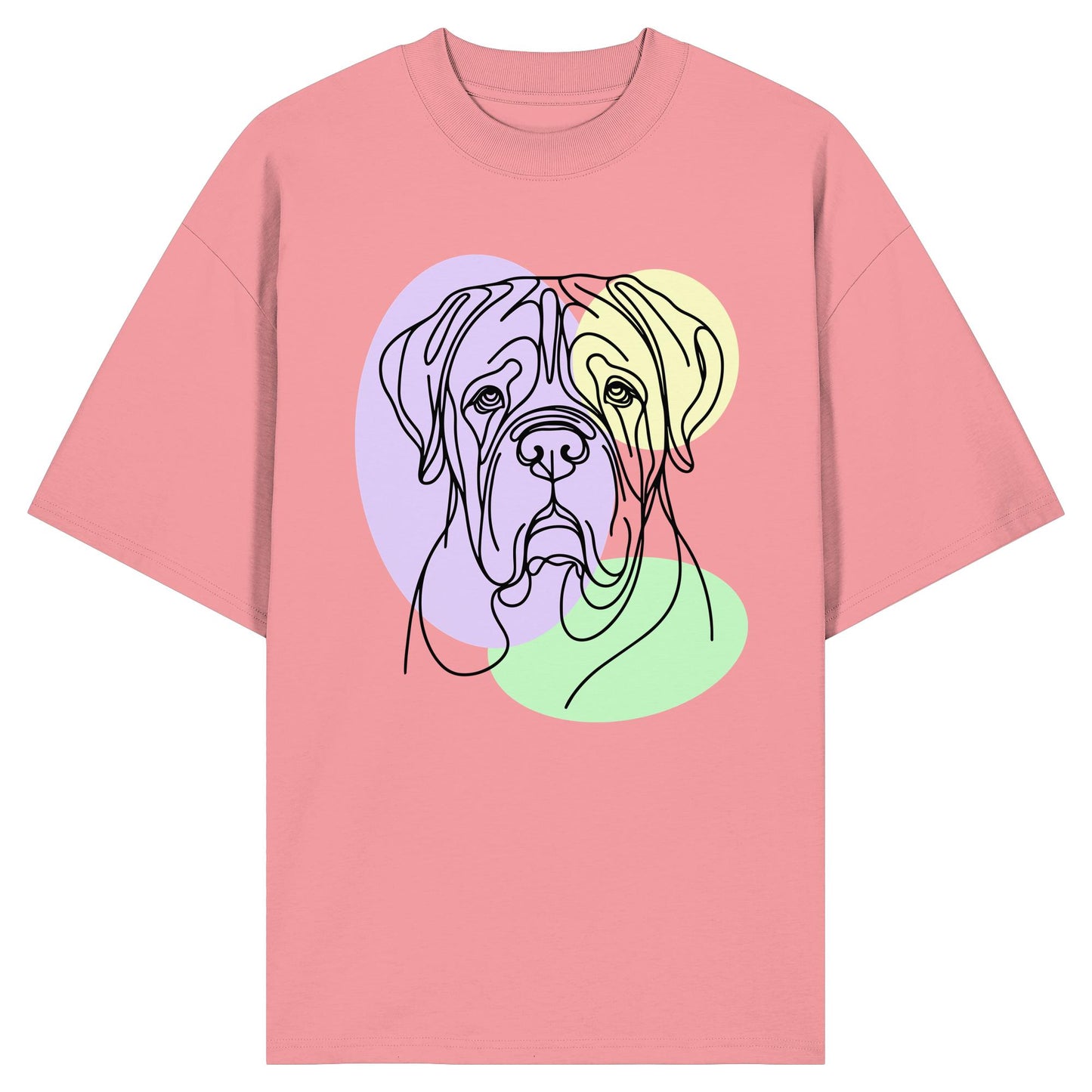 Line Art - Süße Bordeauxdogge - Organic Oversize Shirt