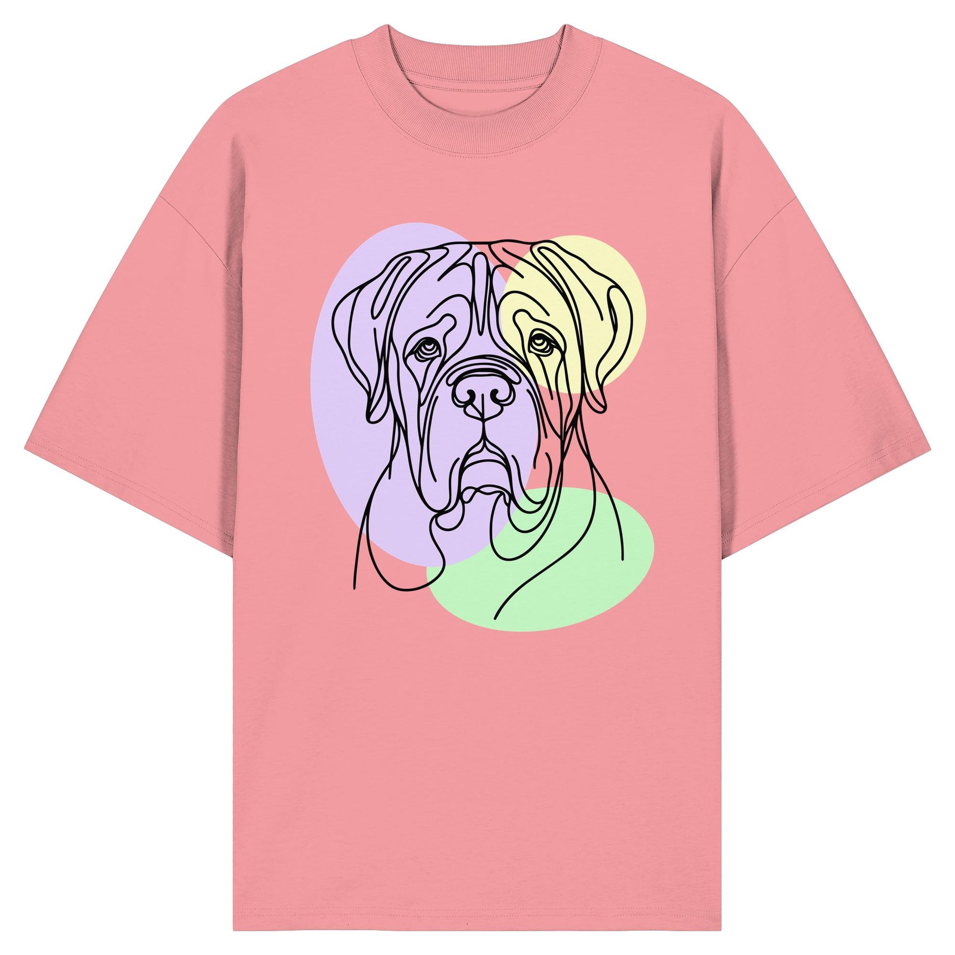 Line Art - Süße Bordeauxdogge - Organic Oversize Shirt