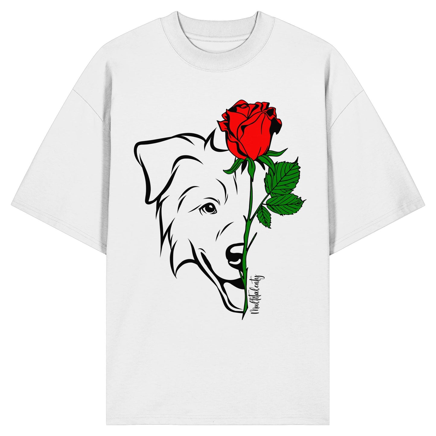 Tattoo Rose - Australian Shepherd - Organic Oversize Shirt
