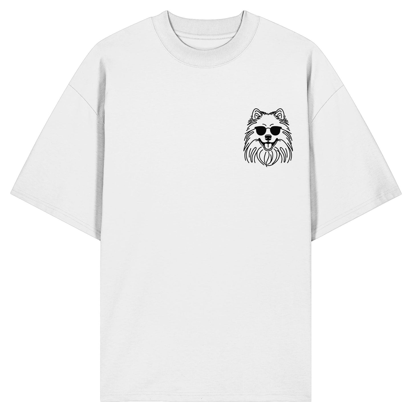 Line Art - Cooler Wolfsspitz - Organic Oversize Shirt