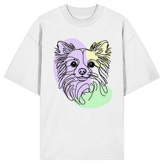 Line Art - Süßer Chihuahua (Langhaar) - Organic Oversize Shirt
