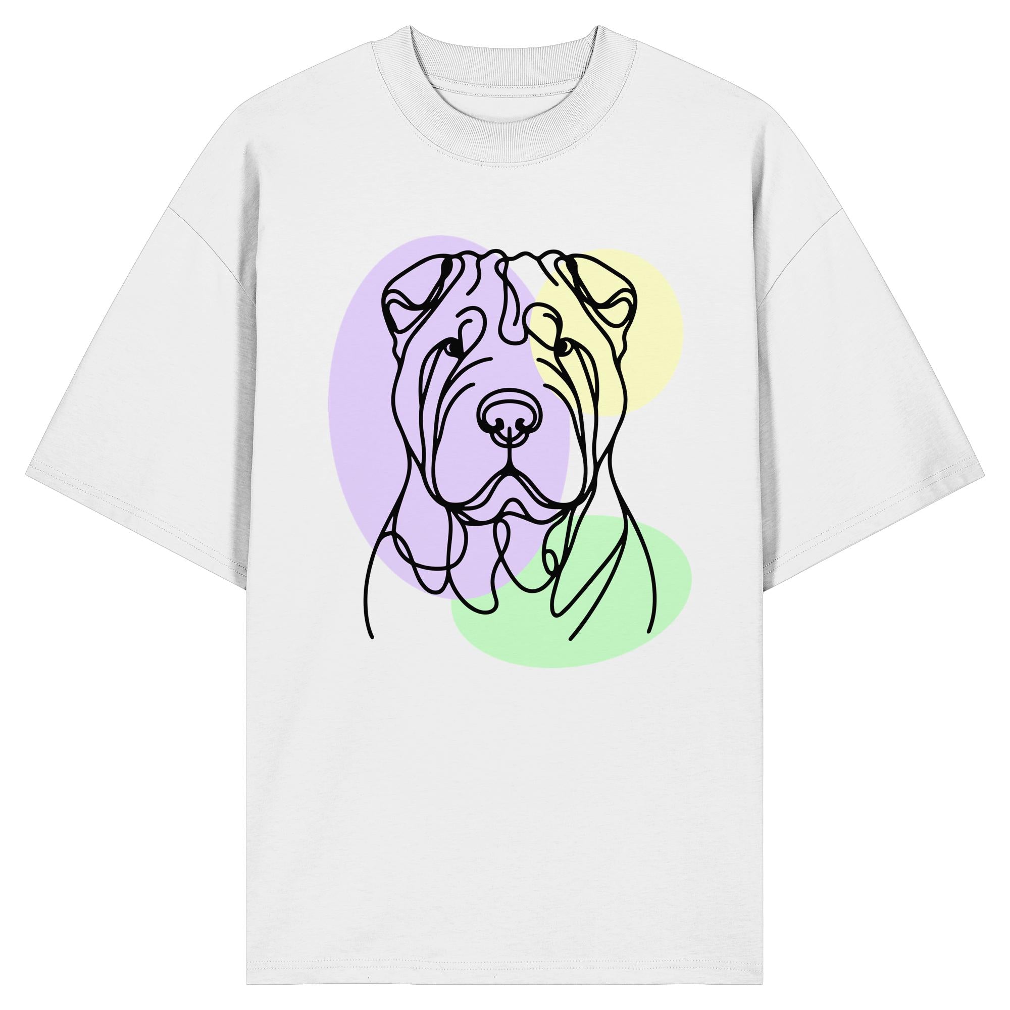 Line Art - Süßer Shar-Pei - Organic Oversize Shirt