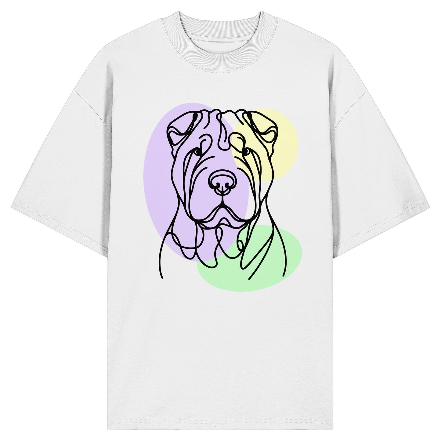 Line Art - Süßer Shar-Pei - Organic Oversize Shirt