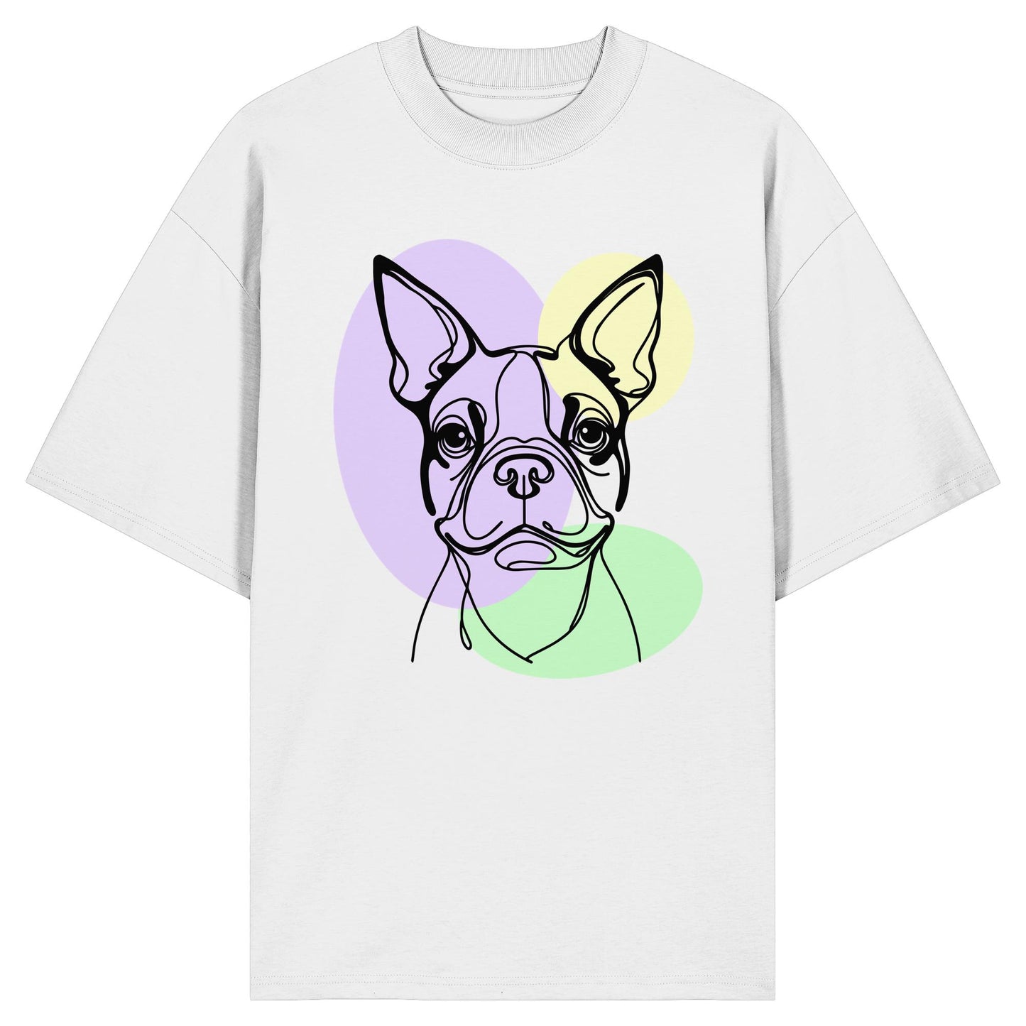Line Art - Süßer Boston Terrier - Organic Oversize Shirt