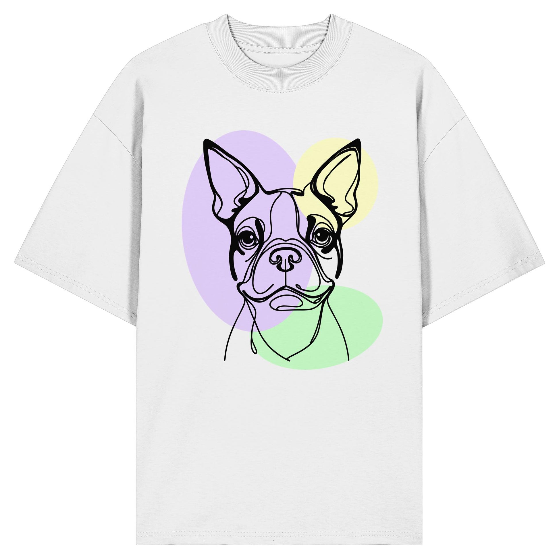 Line Art - Süßer Boston Terrier - Organic Oversize Shirt