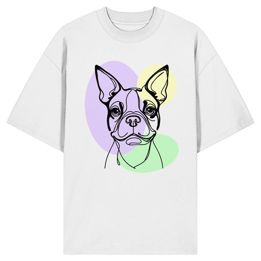 Line Art - Süßer Boston Terrier - Organic Oversize Shirt