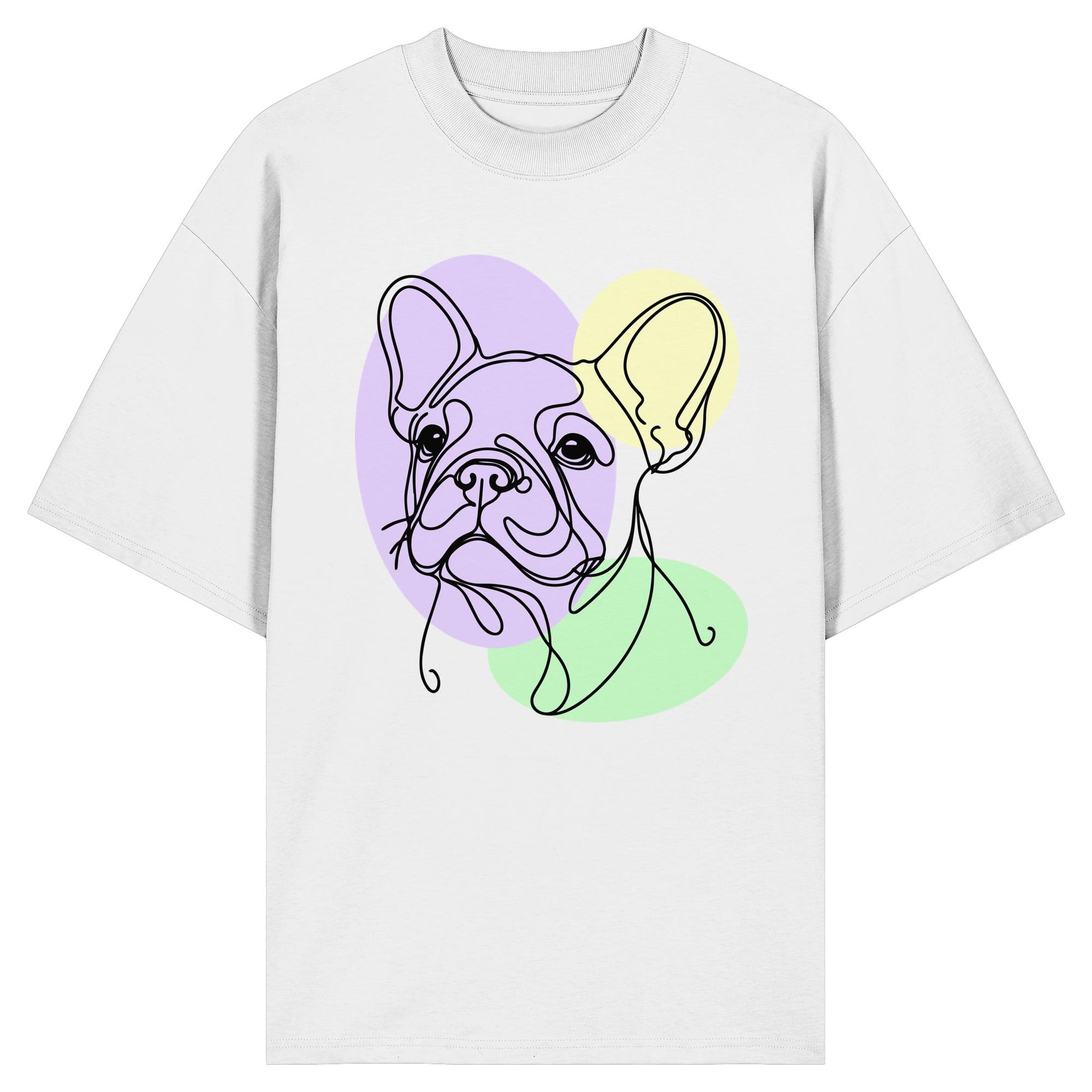 Line Art - Süße Französische Bulldogge - Organic Oversize Shirt