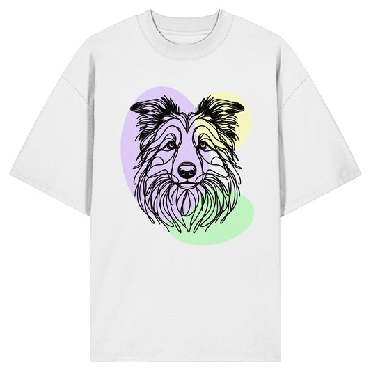 Line Art - Süßer Border Collie - Organic Oversize Shirt