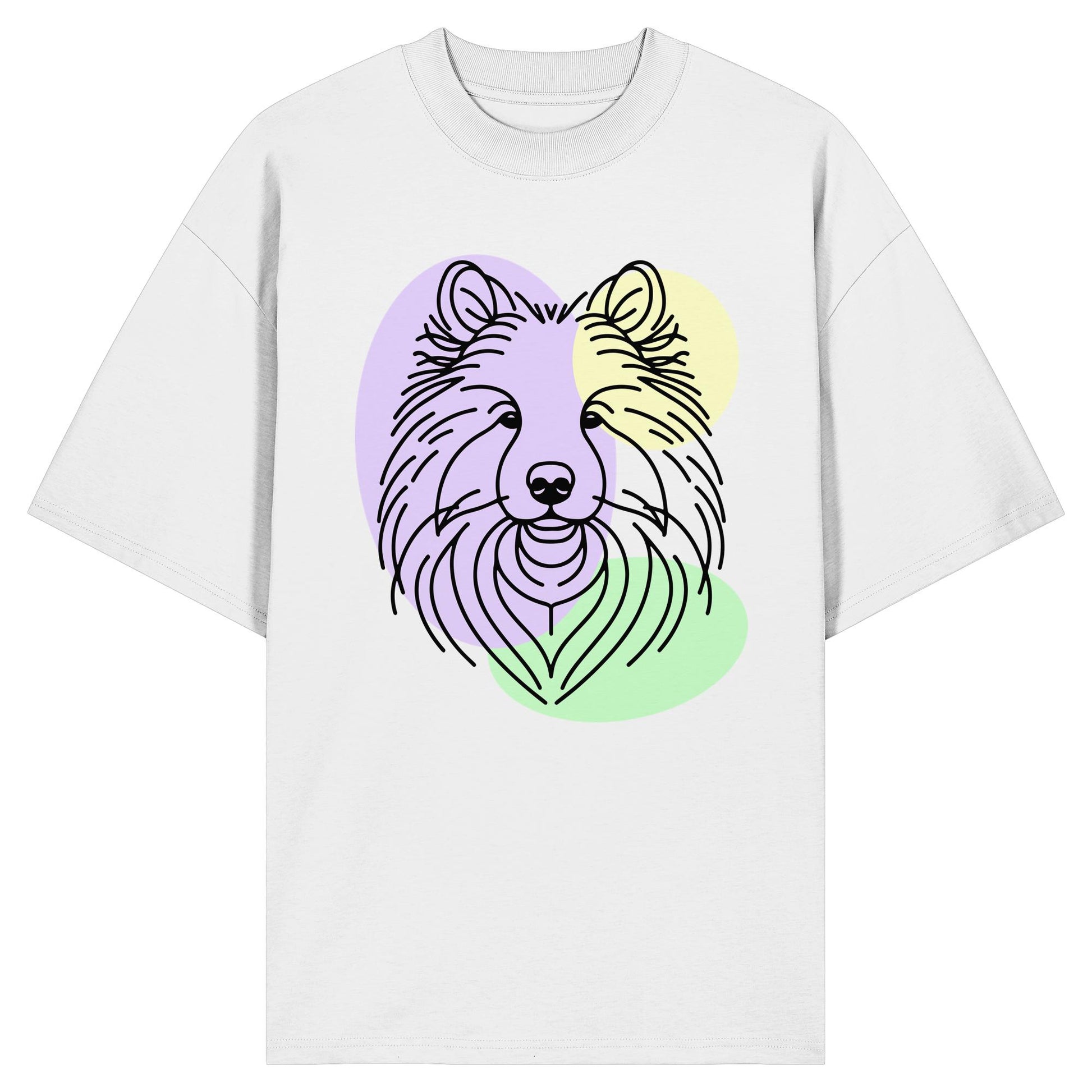 Line Art - Süßer Wolfsspitz - Organic Oversize Shirt