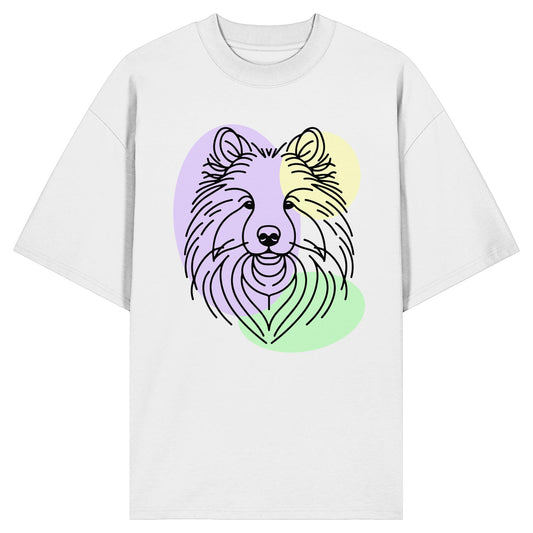 Line Art - Süßer Wolfsspitz - Organic Oversize Shirt