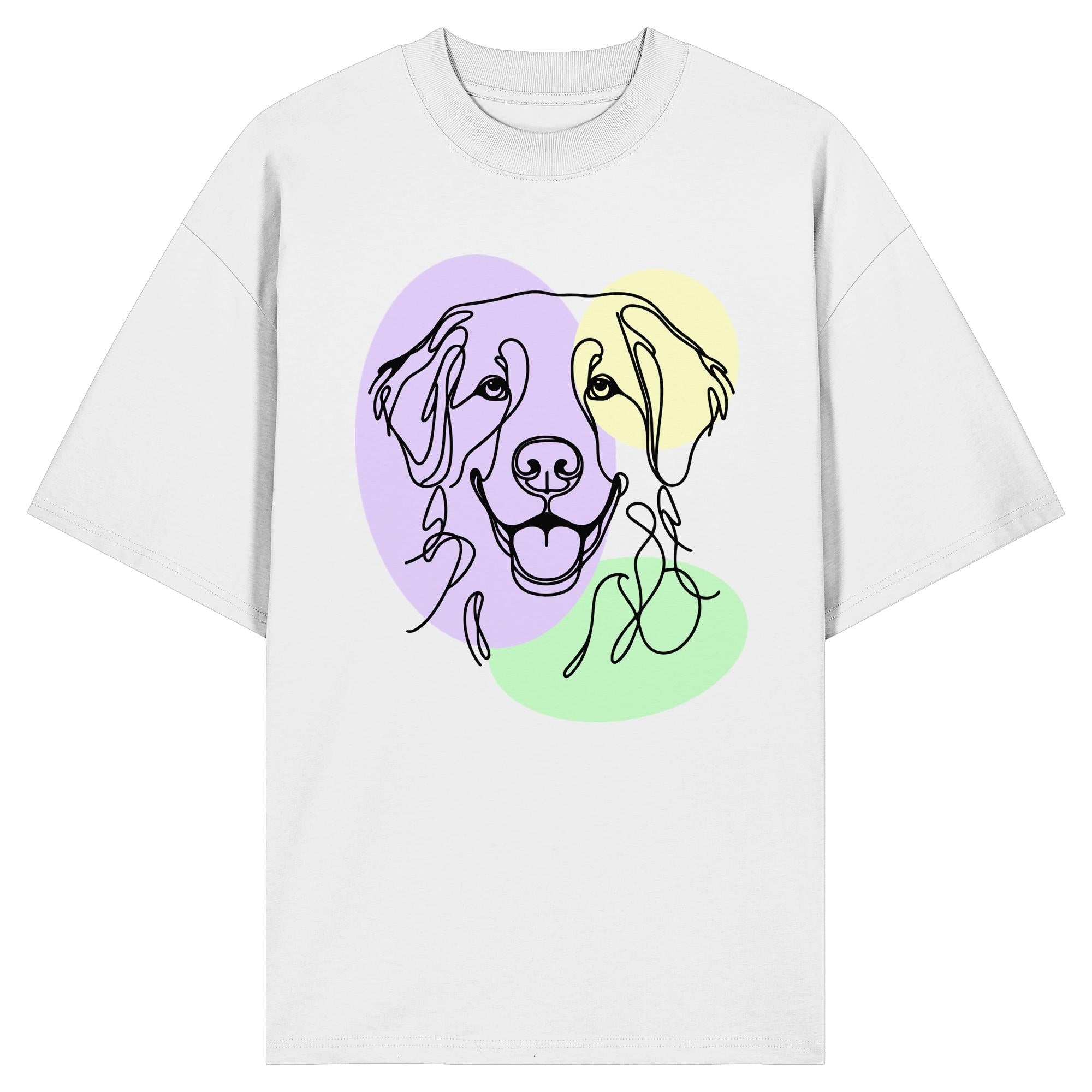 Line Art - Süßer Golden Retriever - Organic Oversize Shirt