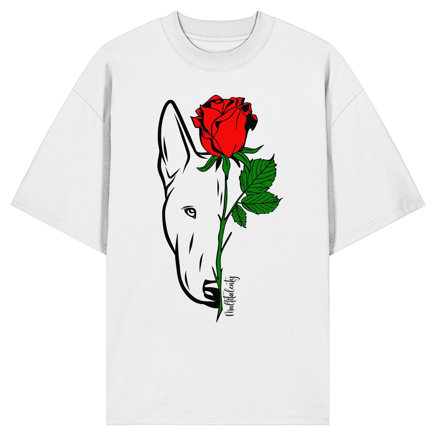 Tattoo Rose - Bullterrier - Organic Oversize Shirt